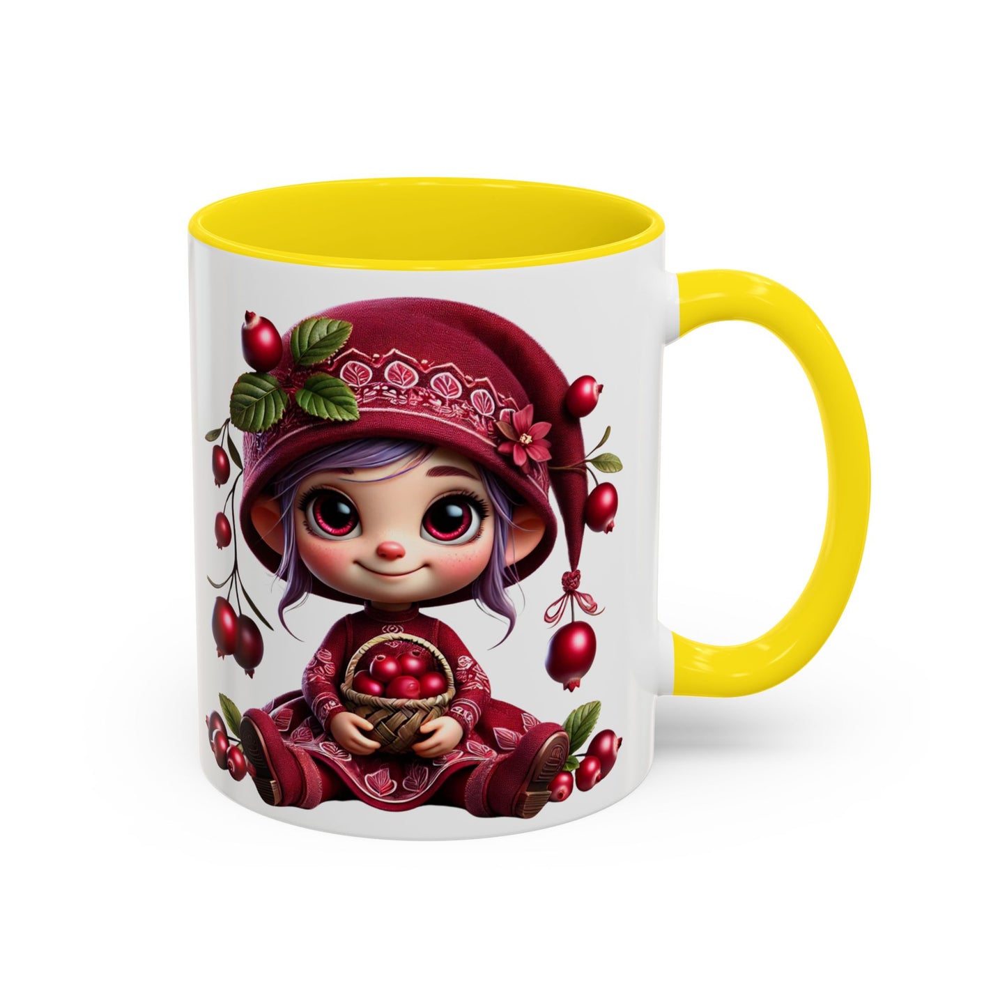Cute Cherry Character Coffee Mug - 11oz & 15oz, Perfect for Cozy Mornings