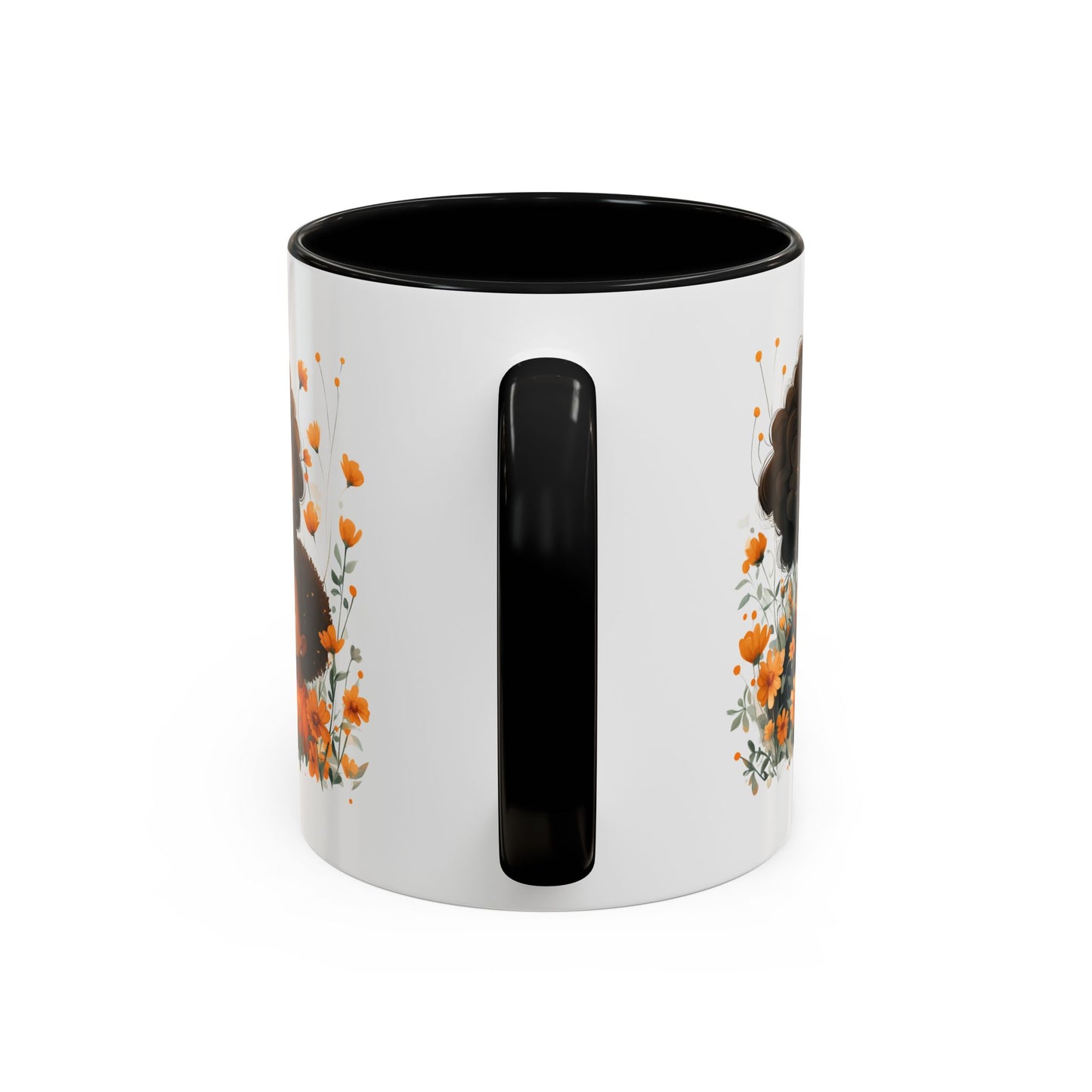 Mom & Child Floral Accent Coffee Mug, Cute Gift for Mother's Day, Spring Decoration, Warm Keepsake, Floral Artwork Mug