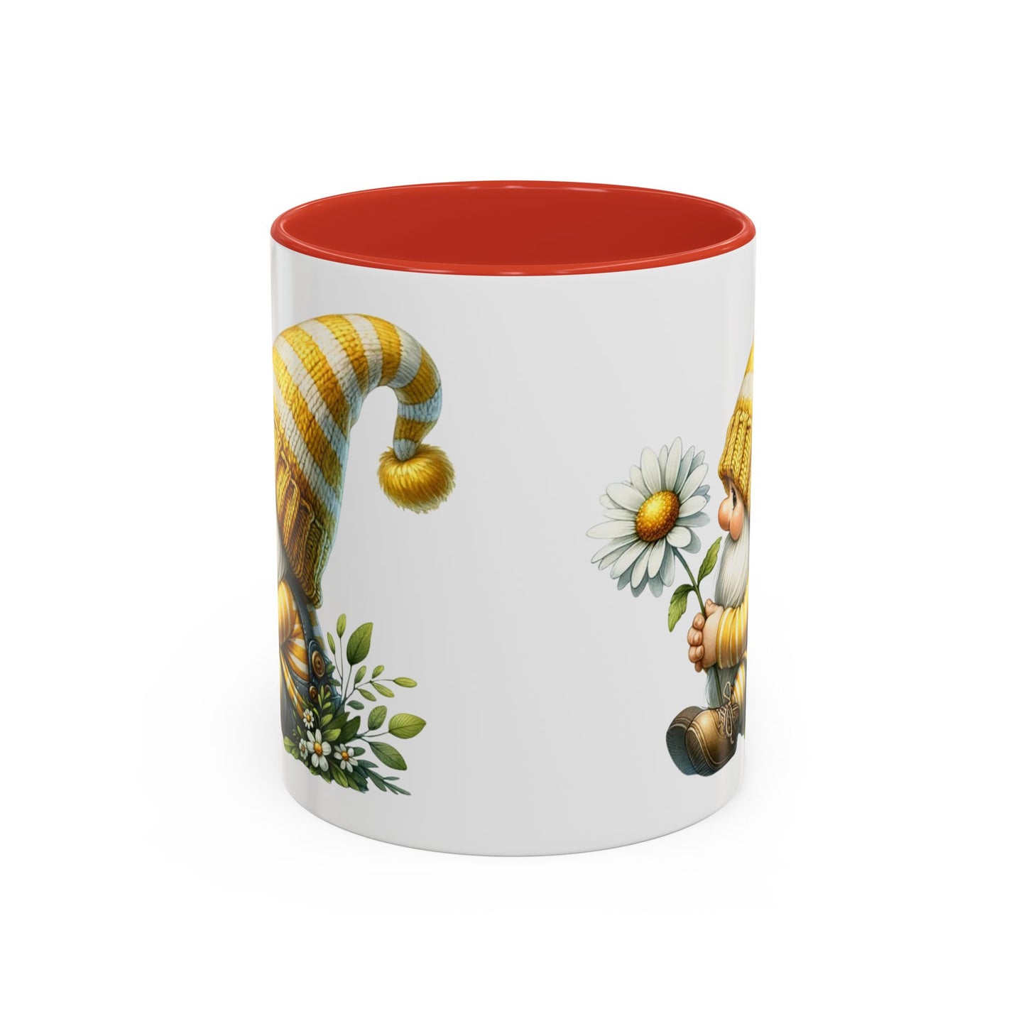 Whimsical Gnome Coffee Mug, Cute Gnome Cup for Garden Lovers, Spring Decor, Gift for Her, Coffee Lover's Mug, Unique Flower Mug