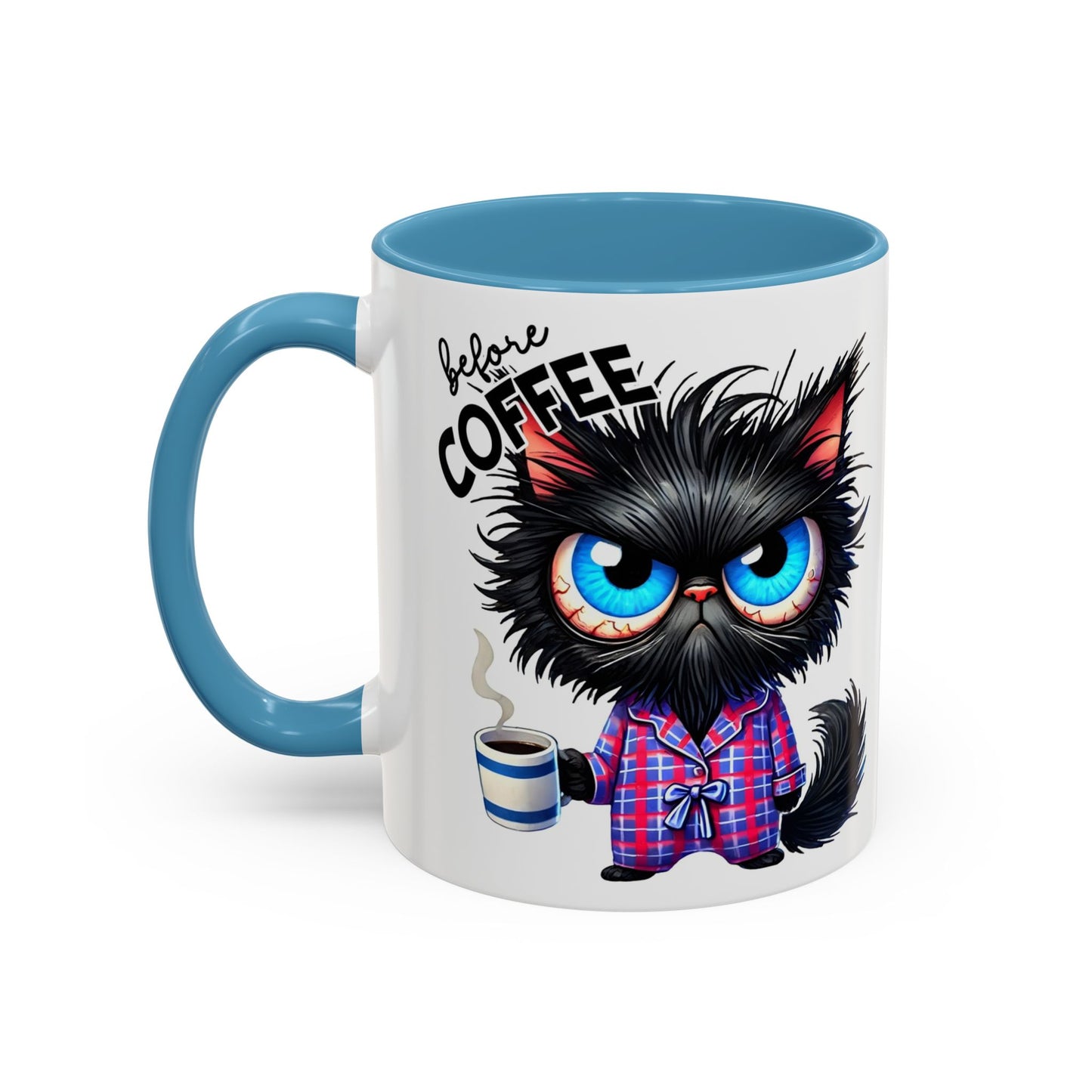 Whimsical Cat-Themed Coffee Mug, Fully Caffeinated, Gift for Cat Lovers, Fun Kitchen Decor, Birthday Gift, Unique Coffee Lover Mug