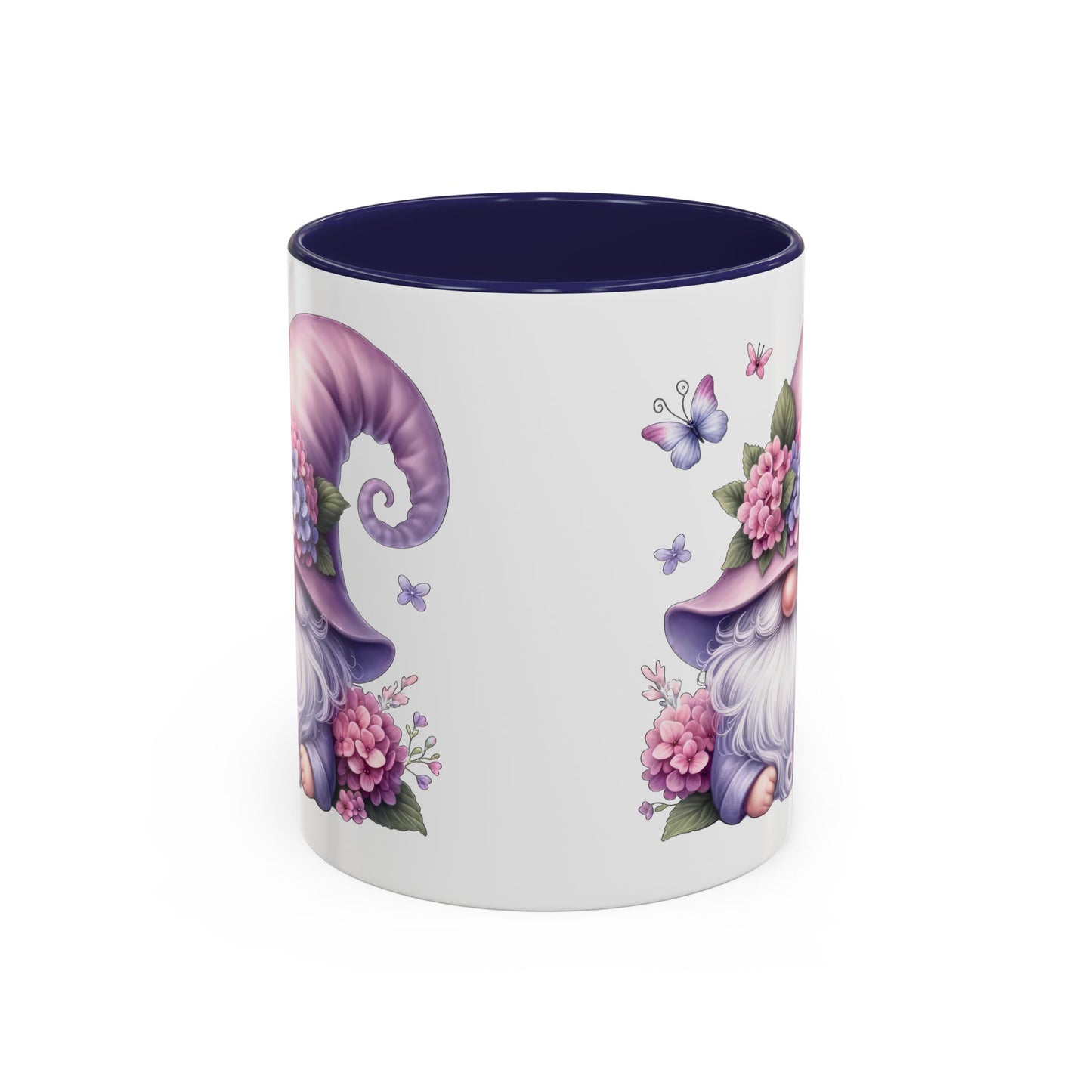 Gnome Floral Accent Coffee Mug, Cute Gnome Mug, Gift for Garden Lovers, Mother's Day Coffee Cup, Spring Decor, Personalized Mug