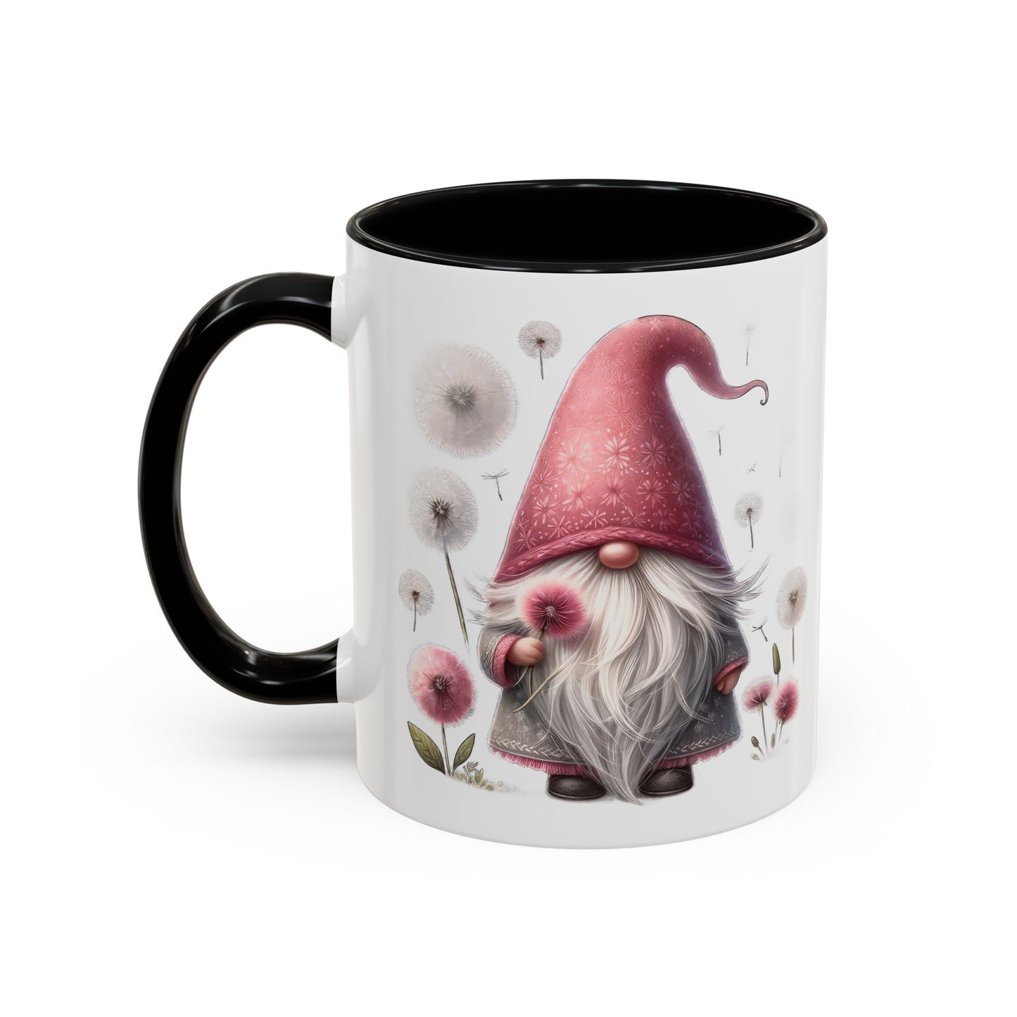 Whimsical Gnome Coffee Mug, Cute Coffee Cups for Home, Unique Gift for Gnome Lovers, Floral Gnome Mug for Birthdays, Spring Décor