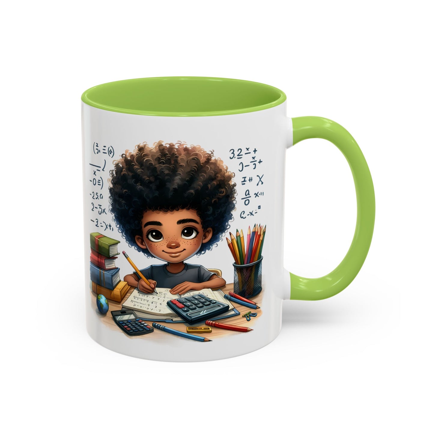 Cute Academic Accent Coffee Mug - Fun Mug for Students, Personalized Teacher Gift, Unique Gift for Scholars, Black Mug with Artwork