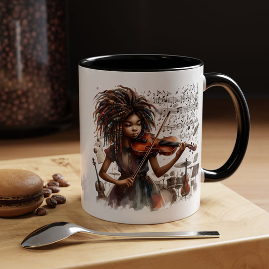Musical Themed Coffee Mug, Unique Gift for Music Lovers, Colorful Accent Mug, Personalized Musician Gift, Home Office Decor