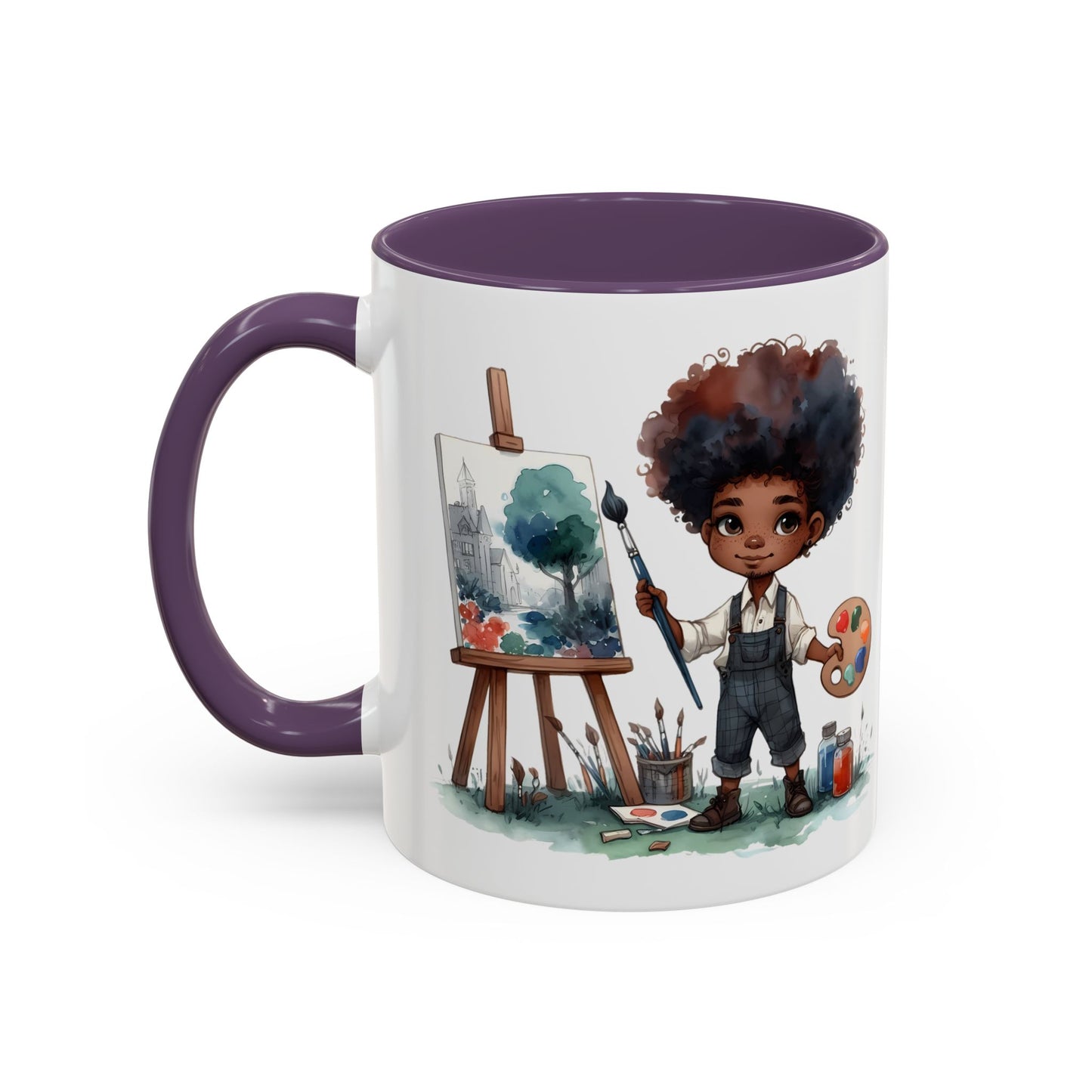 Creative Kid's Coffee Mug | Art Lover Gift | Black & White Accent Mug | Unique Art Design | Children's Art Decor | Fun Ceramic Cup