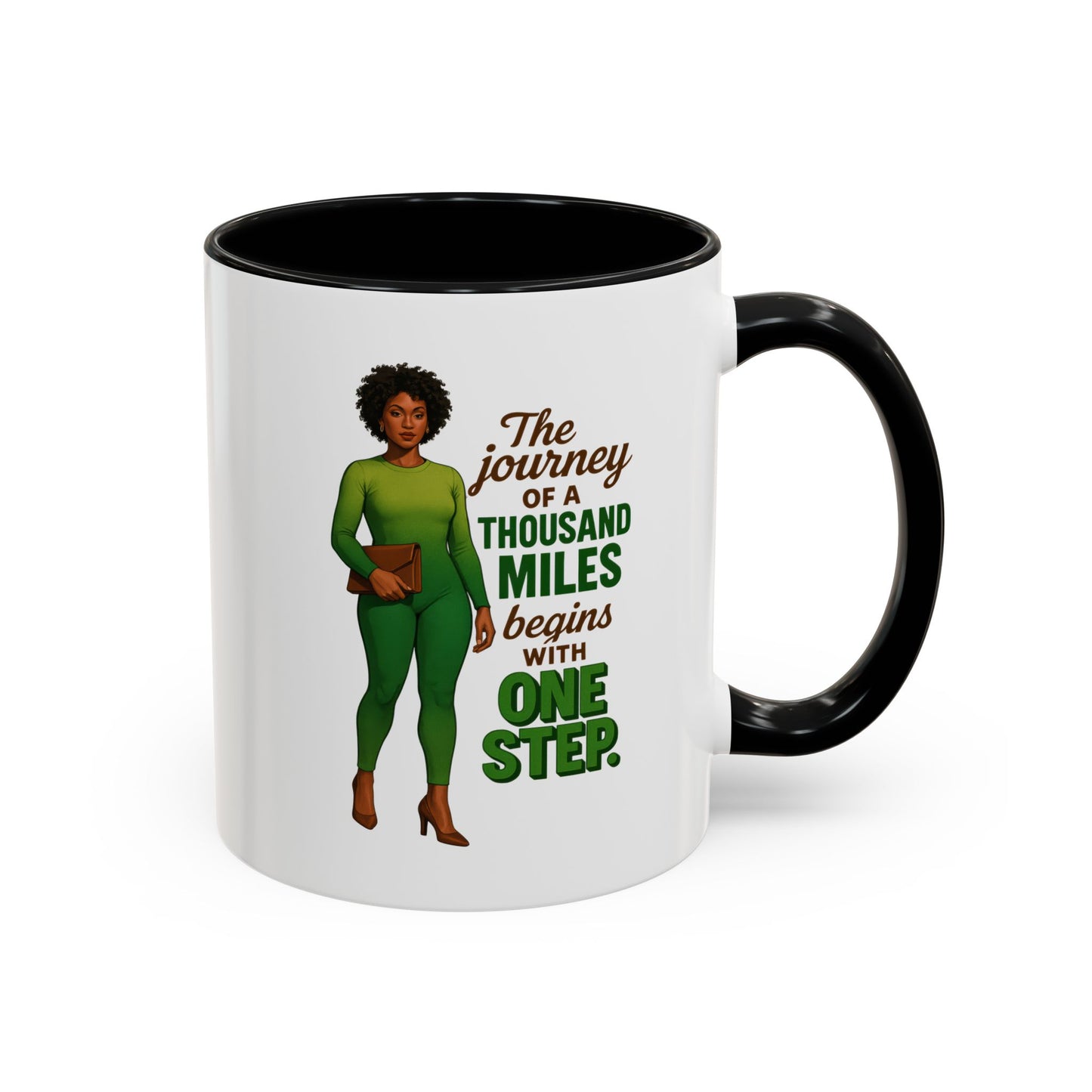 Inspirational Accent Coffee Mug - Motivational Quote Mug, Unique Gift for Her, Empowerment Coffee Cup, Coffee Lover's Gift, Tea Mug