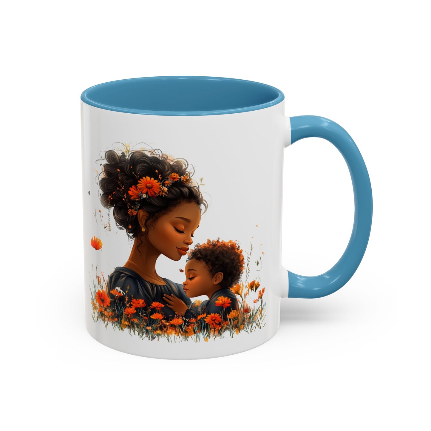 Floral Mom and Child Coffee Mug - Perfect Gift for Mother's Day, Family Moments, Tea Lover, Floral Decor, Kitchenware
