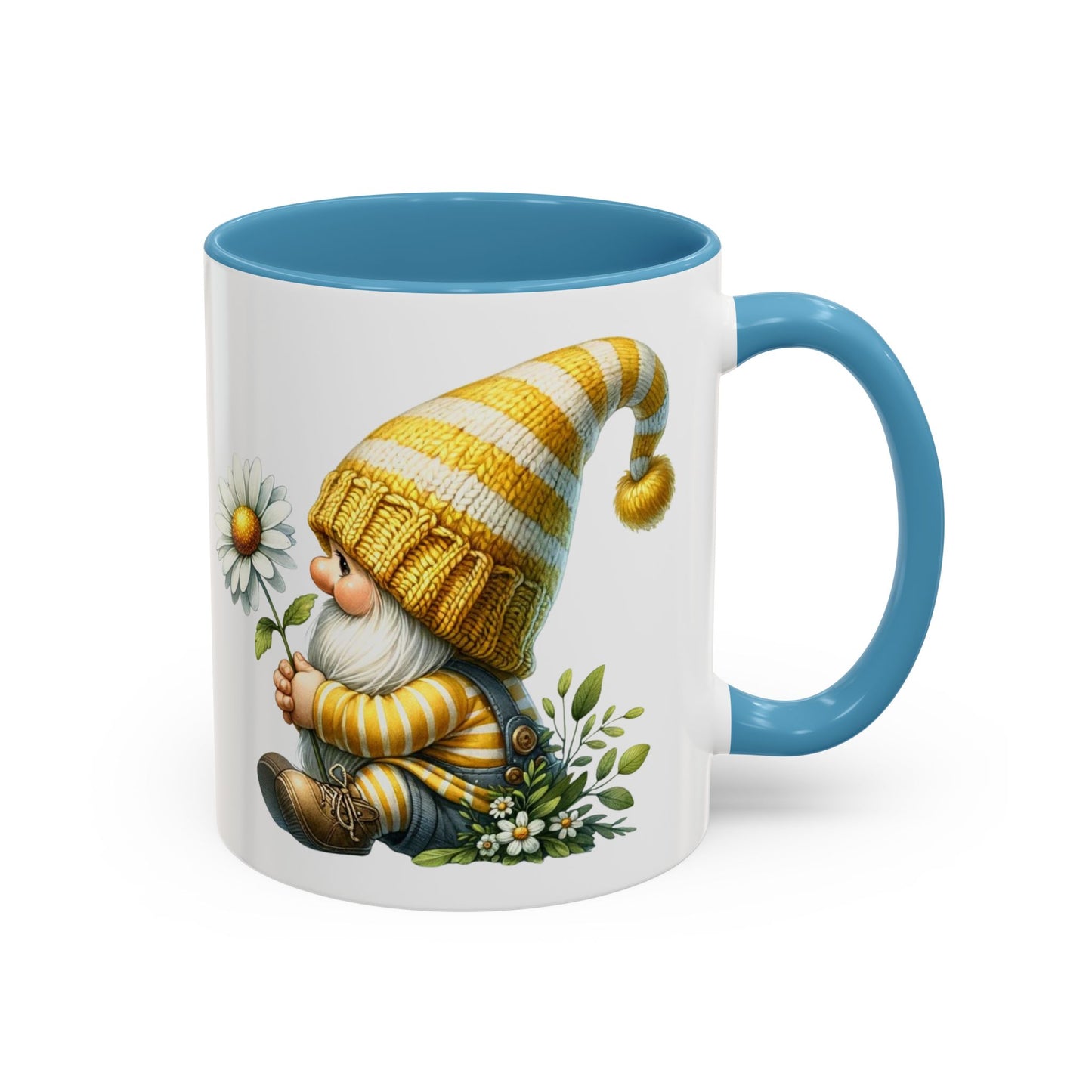 Whimsical Gnome Coffee Mug, Cute Gnome Cup for Garden Lovers, Spring Decor, Gift for Her, Coffee Lover's Mug, Unique Flower Mug