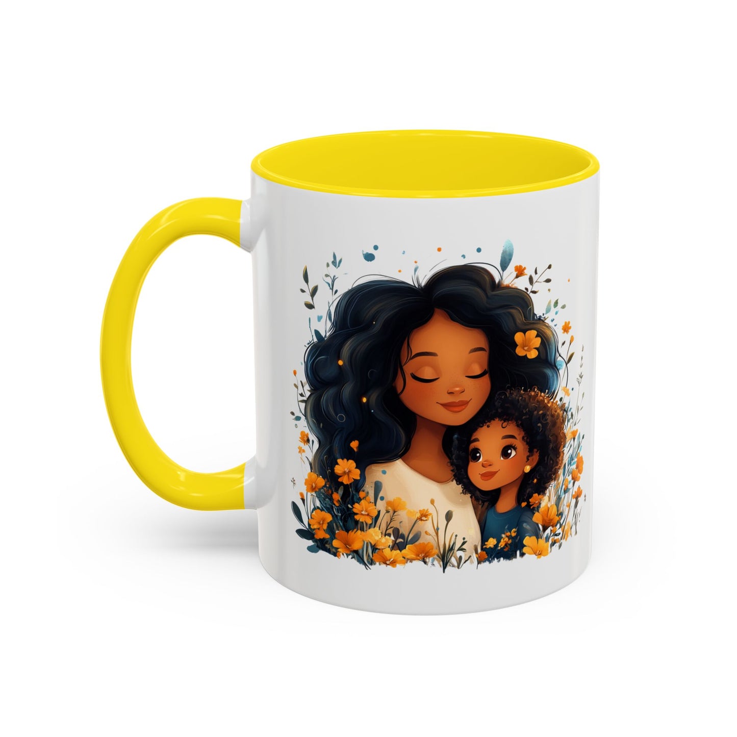 Floral Mom and Daughter Coffee Mug, Mother's Day Gift, Family Bonding, Tea Cup, Inspirational Mug, Cozy Drinkware