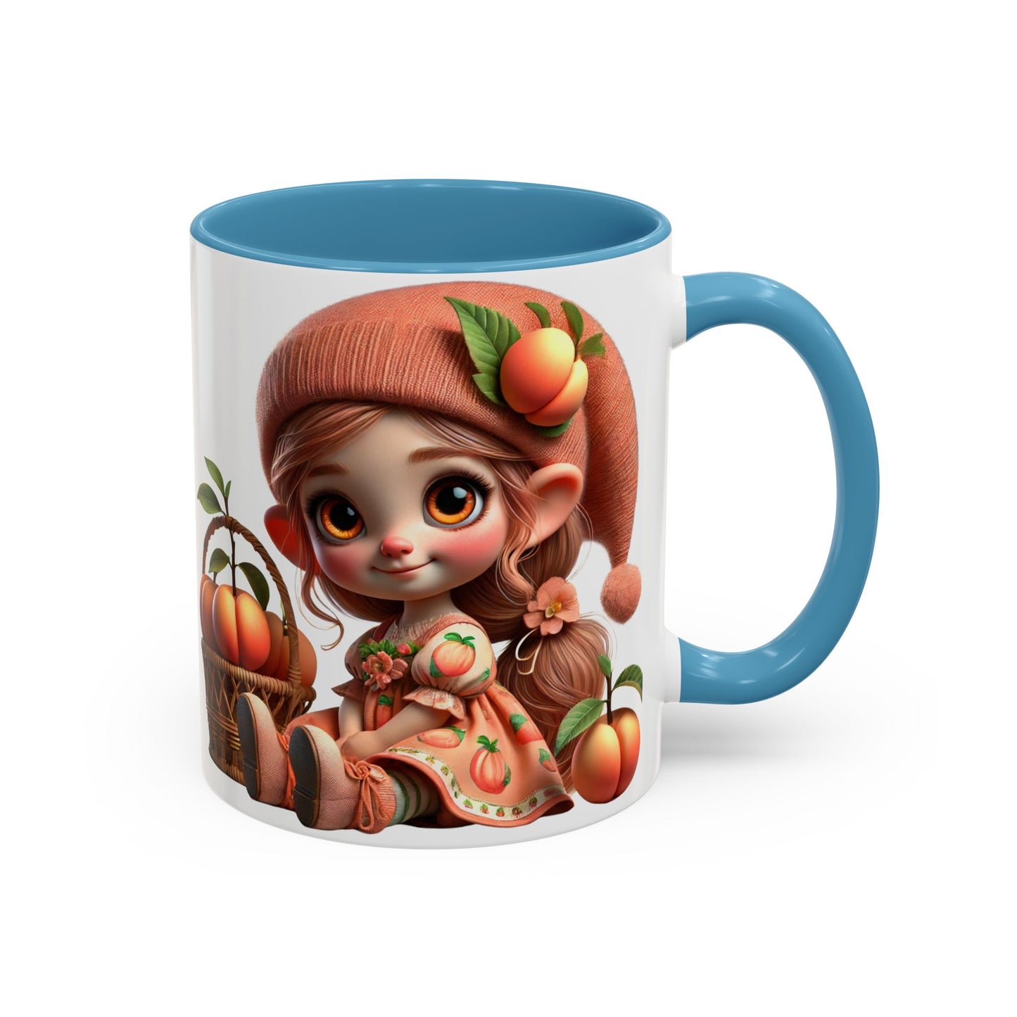 Cute Peach Character Accent Coffee Mug - Ideal for Cozy Mornings