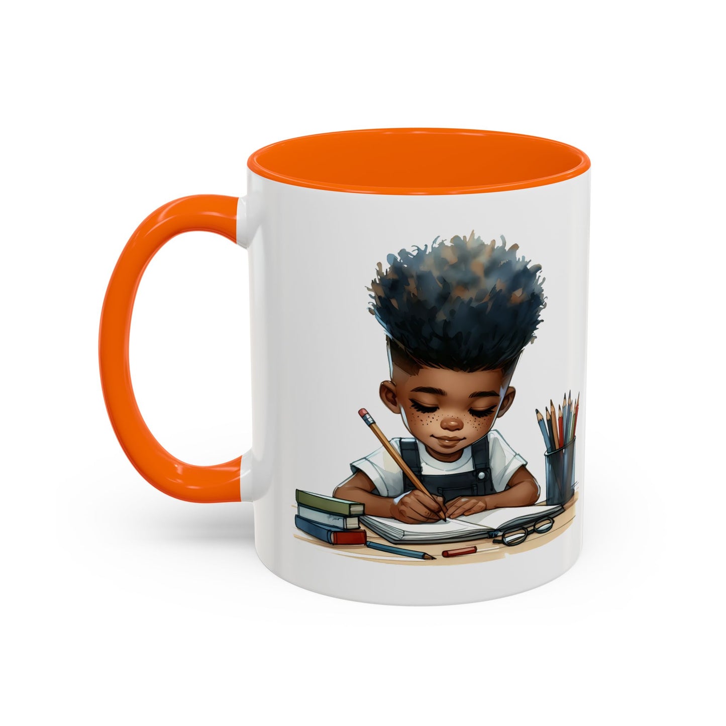 Creative Kids Coffee Mug, Black Accent Mug, Cute Student Gift, Kids Artwork Mug, Back-to-School Coffee Cup, Educational Gift Idea