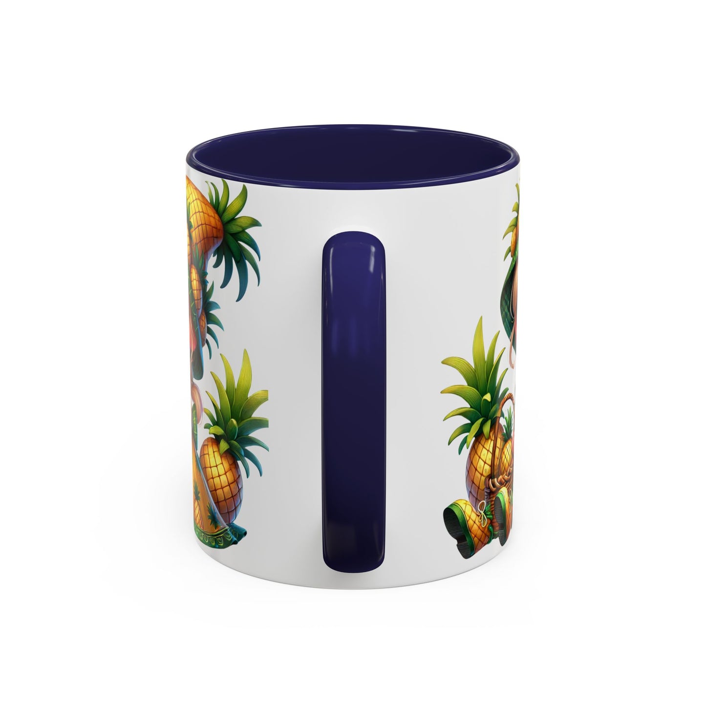 Pineapple Paradise Accent Coffee Mug - Cute Tropical Design, 11oz & 15oz