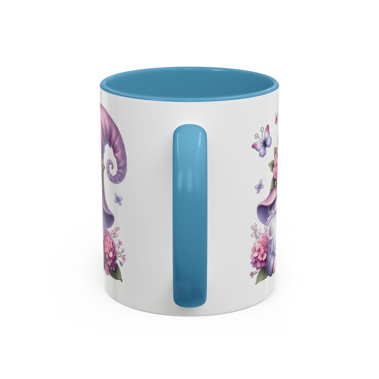 Gnome Floral Accent Coffee Mug, Cute Gnome Mug, Gift for Garden Lovers, Mother's Day Coffee Cup, Spring Decor, Personalized Mug