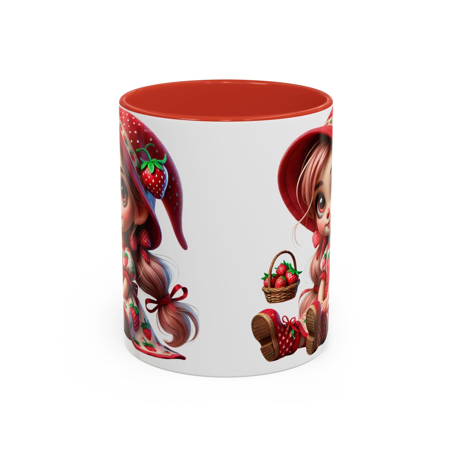 Cute Strawberry Girl Coffee Mug - 11 & 15 oz Accent Mugs for Tea Lovers