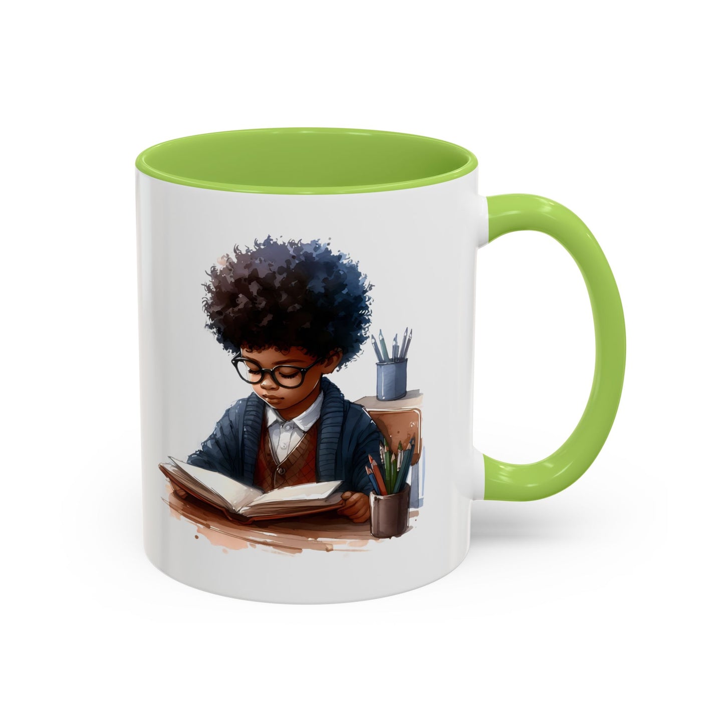 Studious Kid Accent Coffee Mug | Reading Gift for Book Lovers | Unique Office Decor | Fun Drinkware | Educational Present