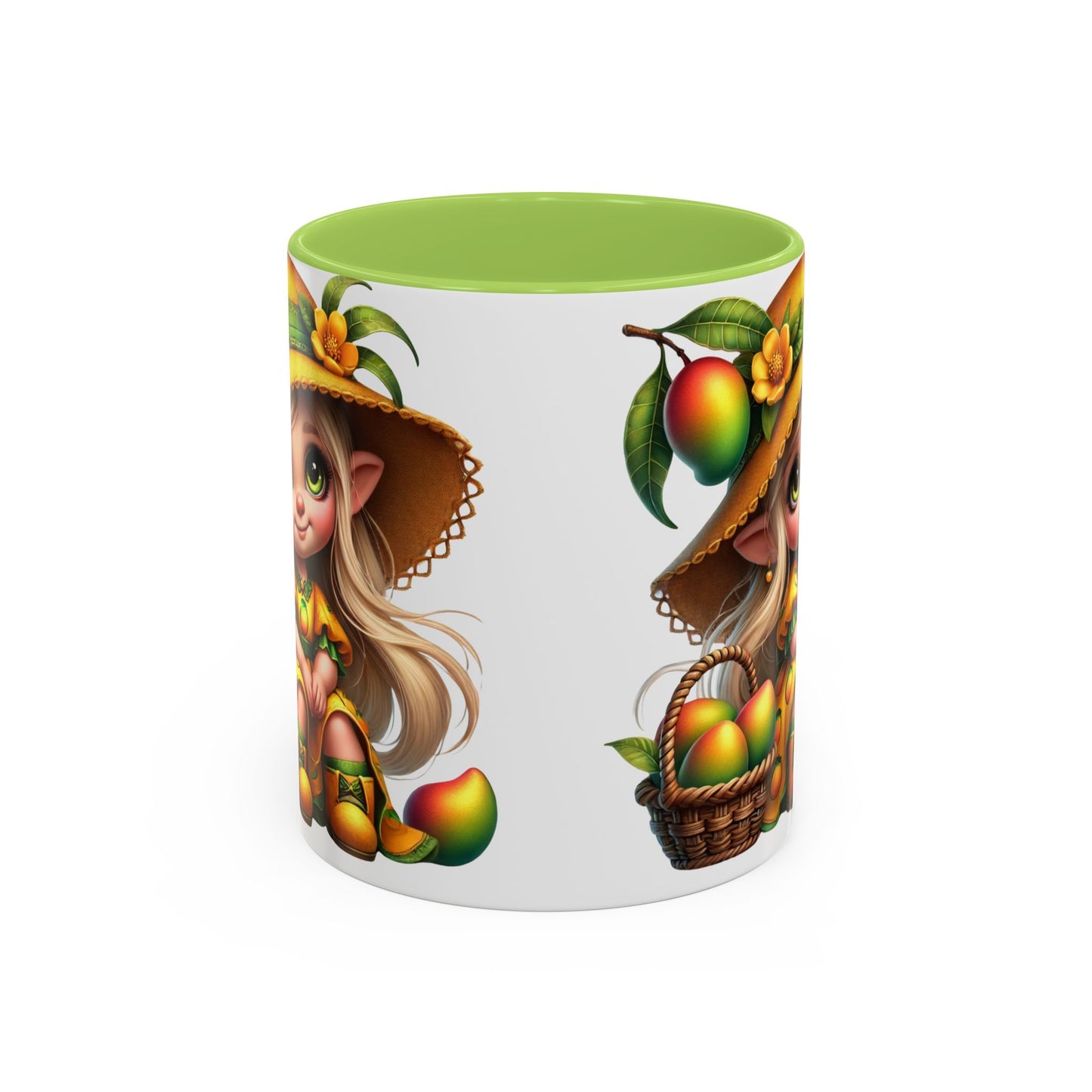 Cute Mango Fairy Accent Coffee Mug - Whimsical 11oz & 15oz