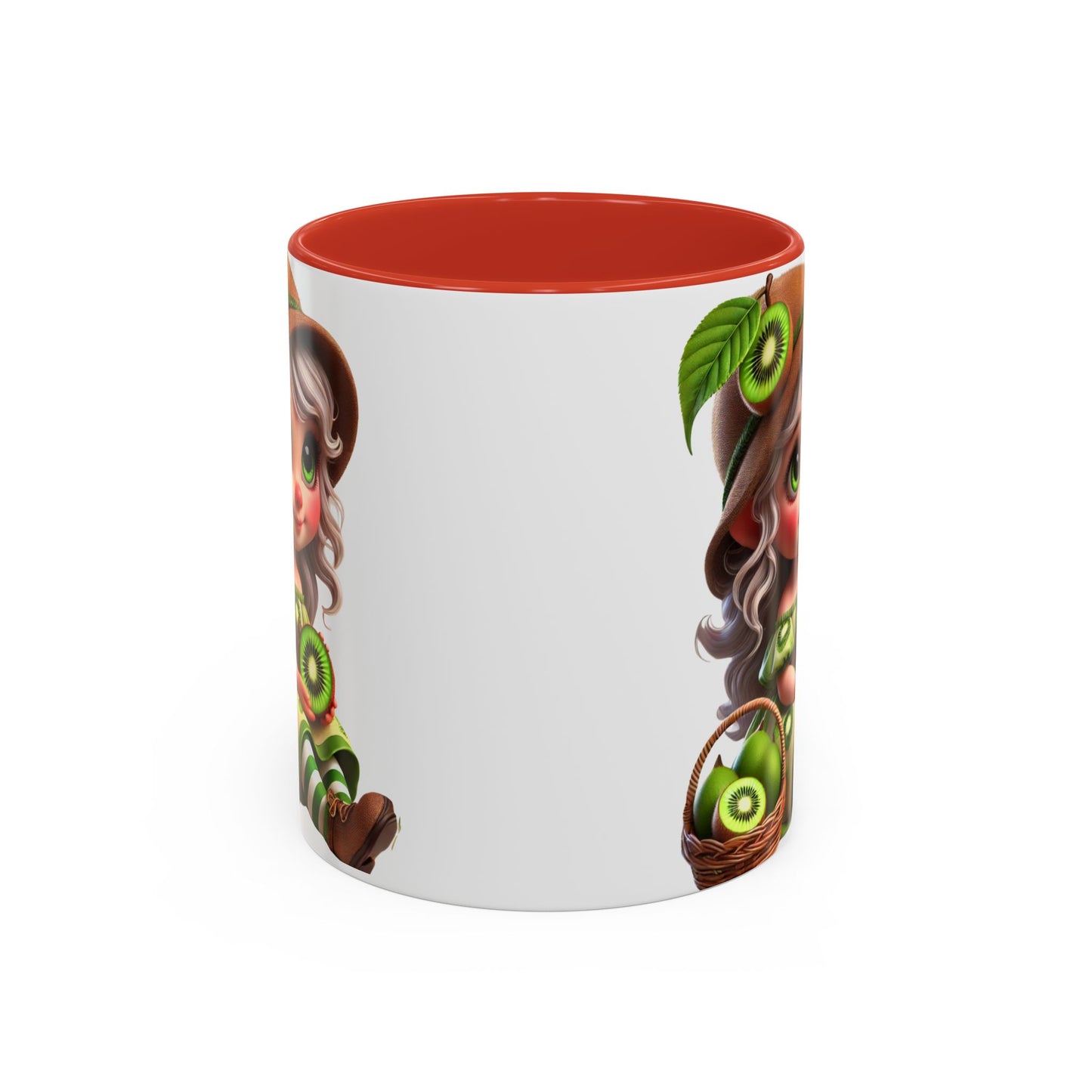 Whimsical Kiwi Accent Coffee Mug - Adorable Greenery Design for Nature Lovers