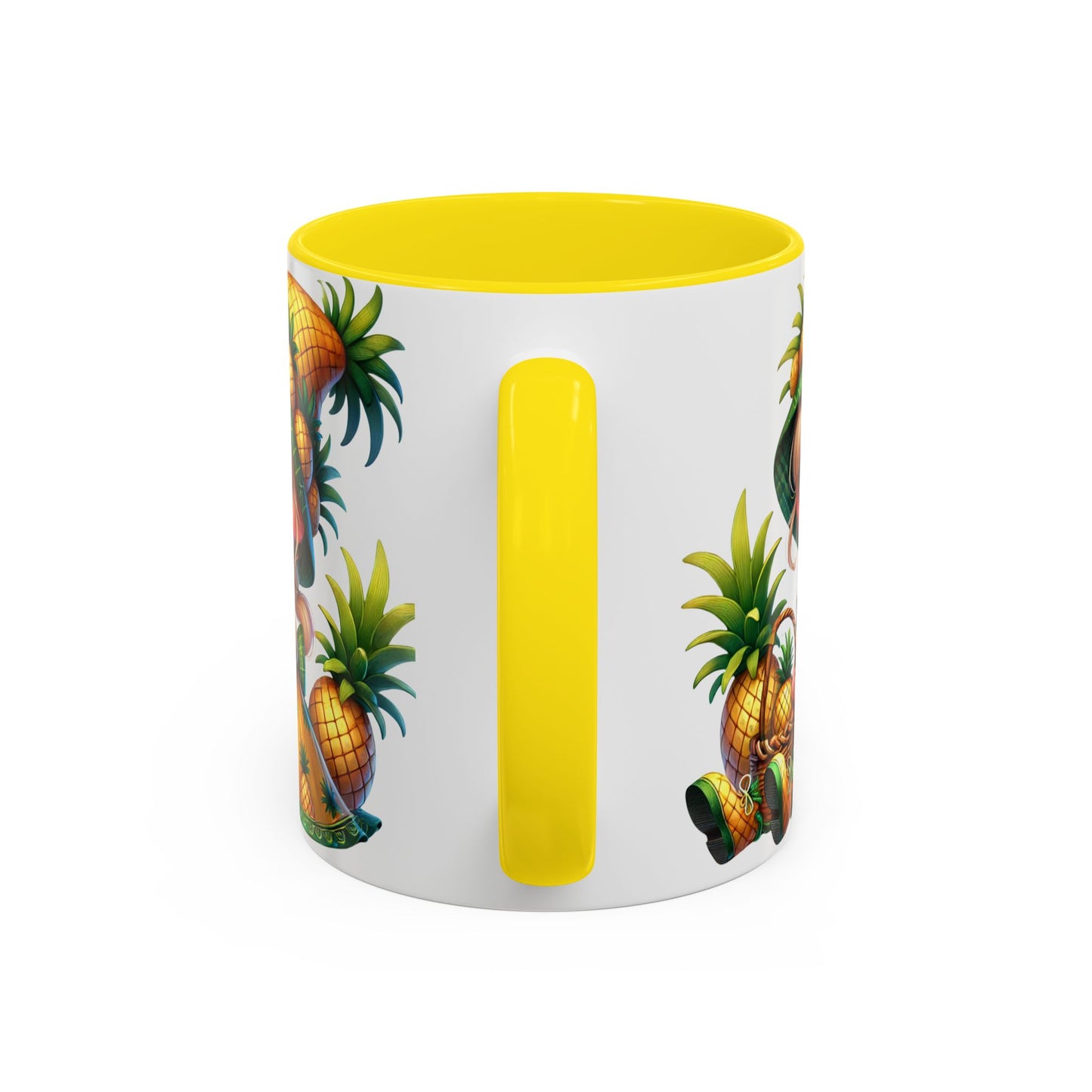 Pineapple Paradise Accent Coffee Mug - Cute Tropical Design, 11oz & 15oz