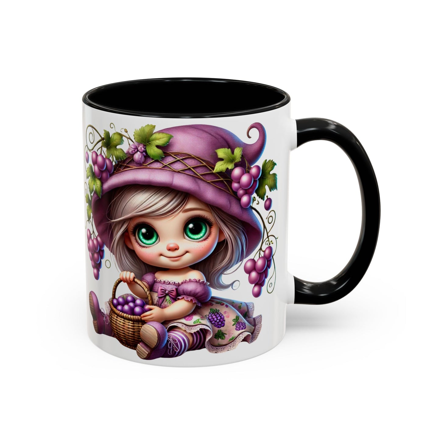 Whimsical Grape Girl Coffee Mug - Perfect for Wine Lovers and Gift Giving