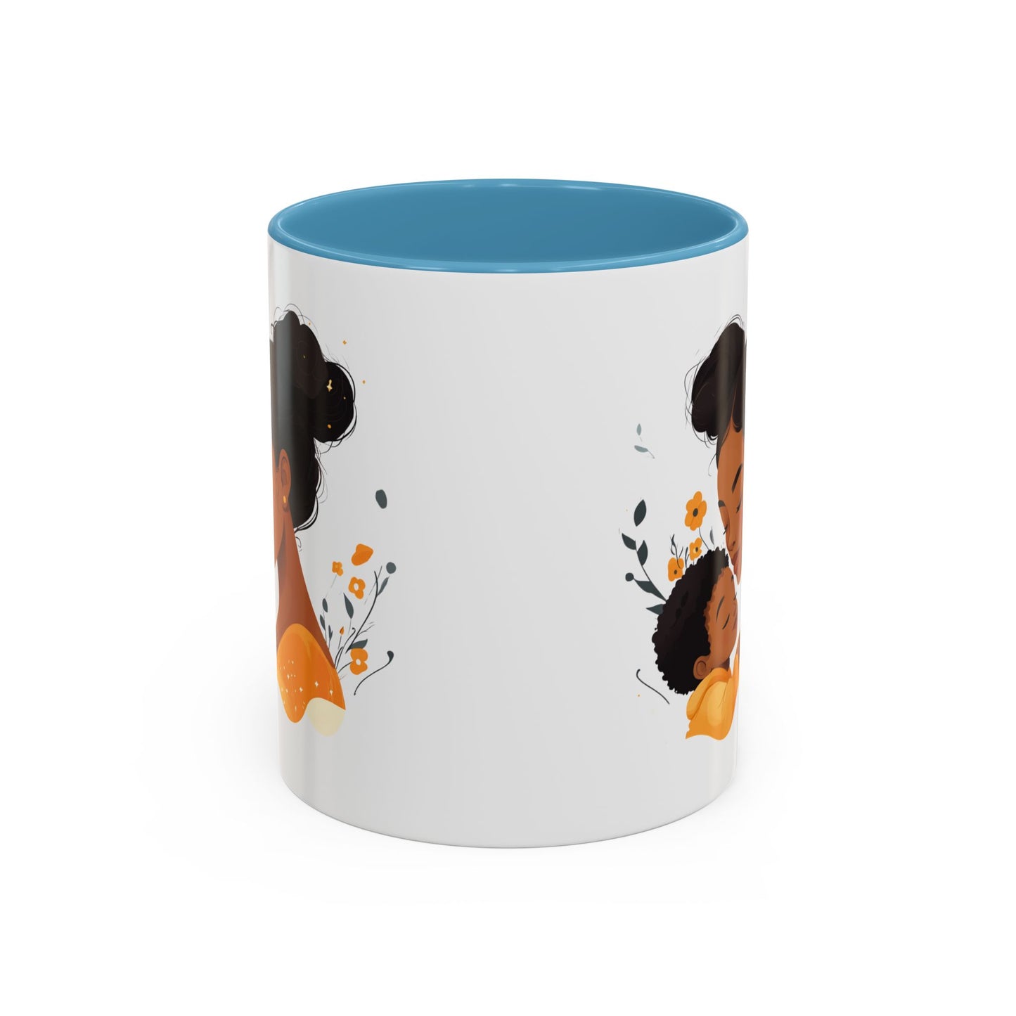 Mother and Child Accent Coffee Mug, Inspirational Drinkware, Gift for Mothers Day, Cute Family Mug, Cozy Coffee Cup, Loving Bond Mug