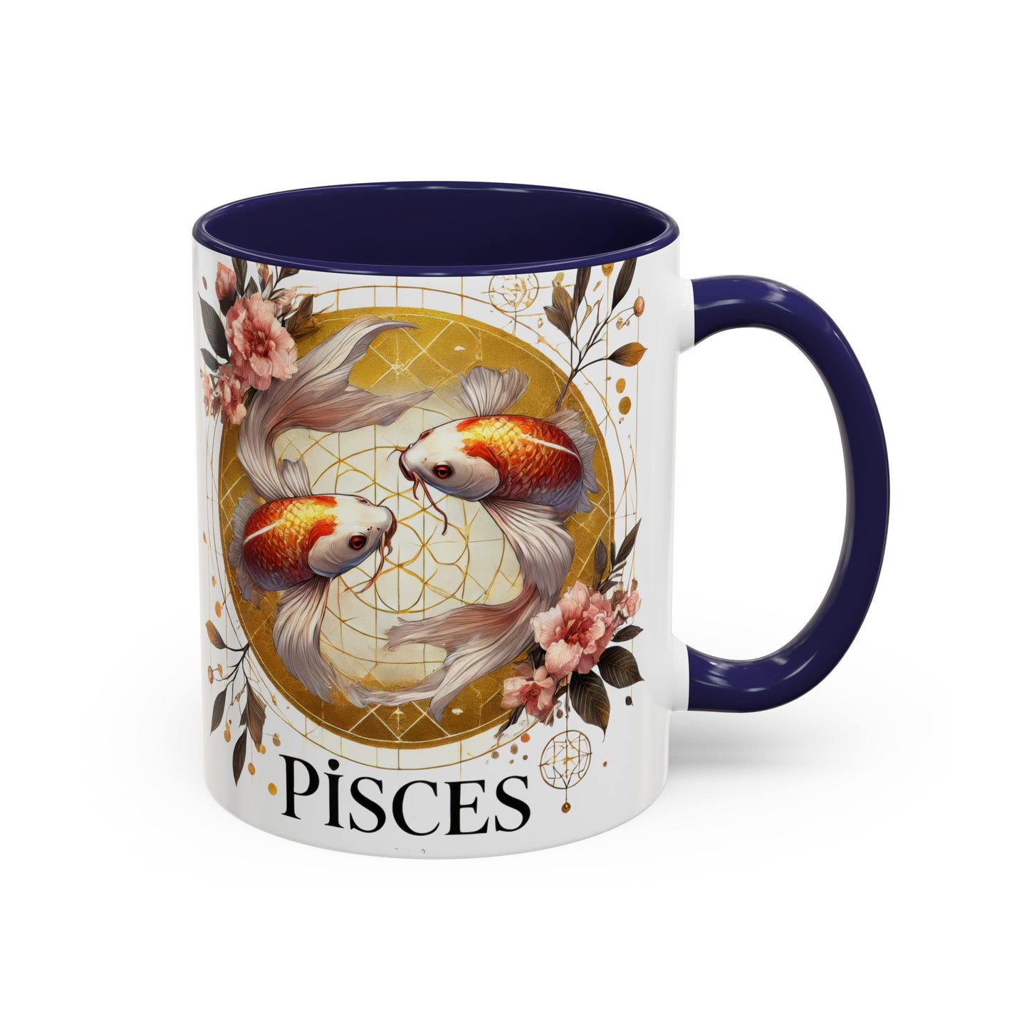 Pisces Goldfish Accent Coffee Mug – Zodiac Astrology Gift for Fish Lovers