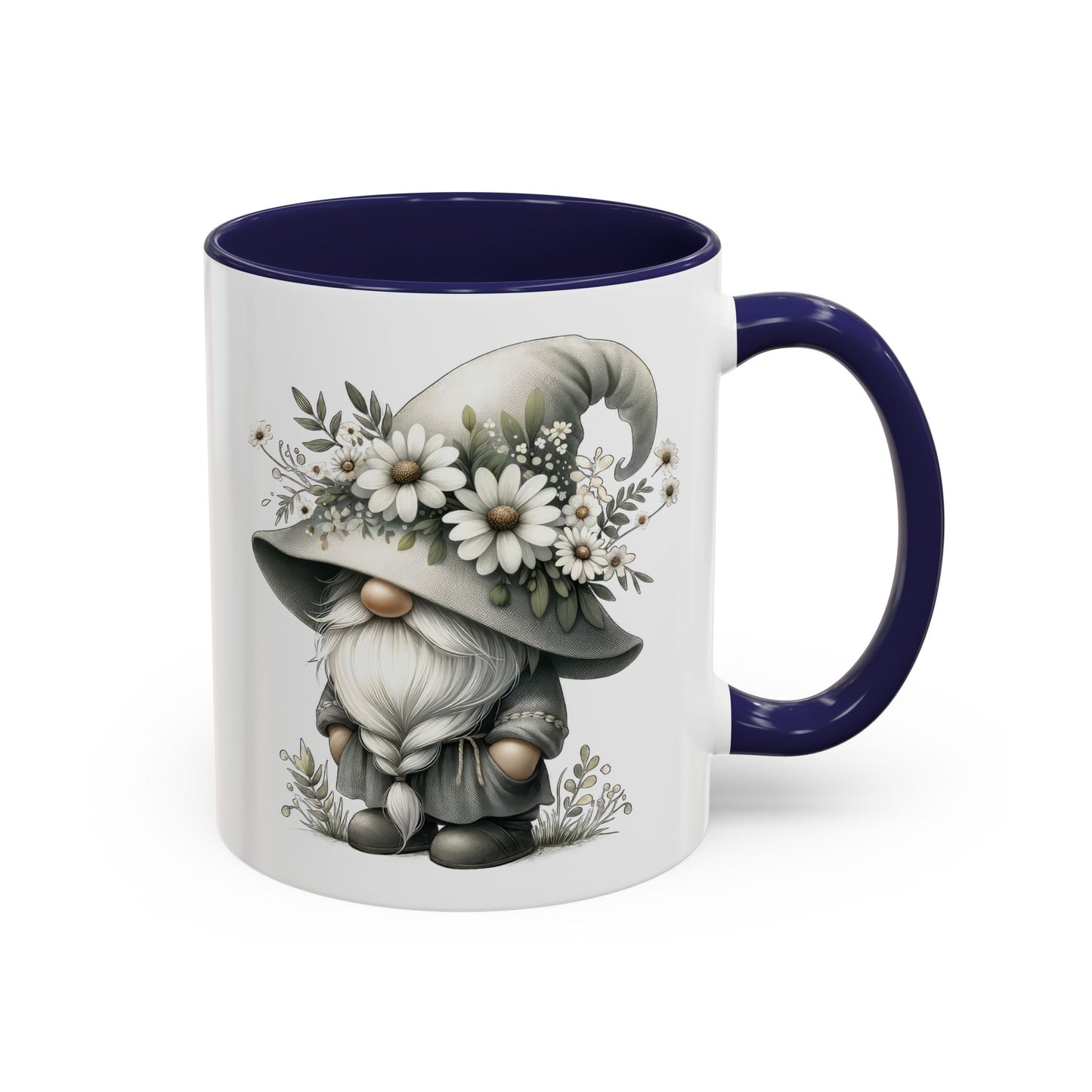 Whimsical Gnome Coffee Mug, Cute Floral Mug, Gift for Garden Lovers, Accent Mug for Coffee, Tea, and Hot Cocoa