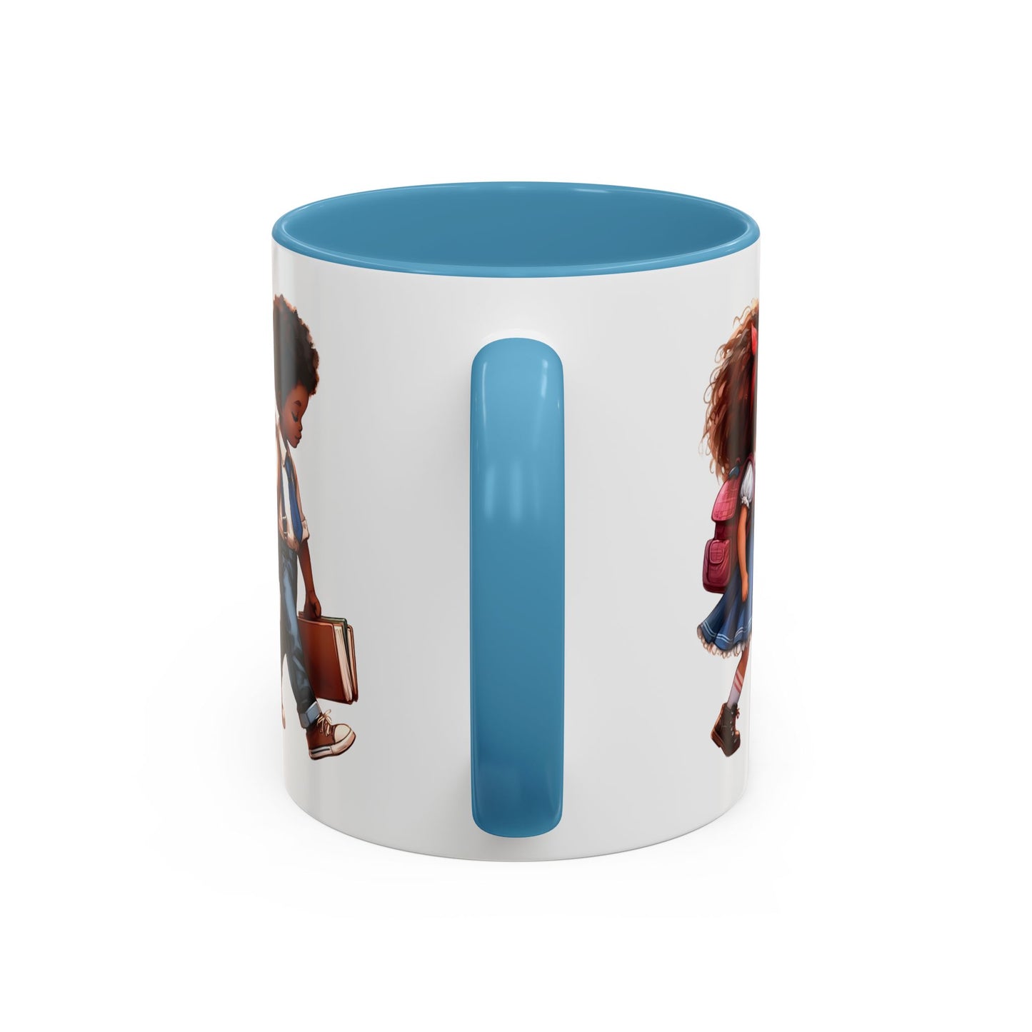 Cute Kids Walking Accent Coffee Mug | Back to School, Teacher Gift, Children's Art, Personalized Tea Cup, Unique Gift Idea