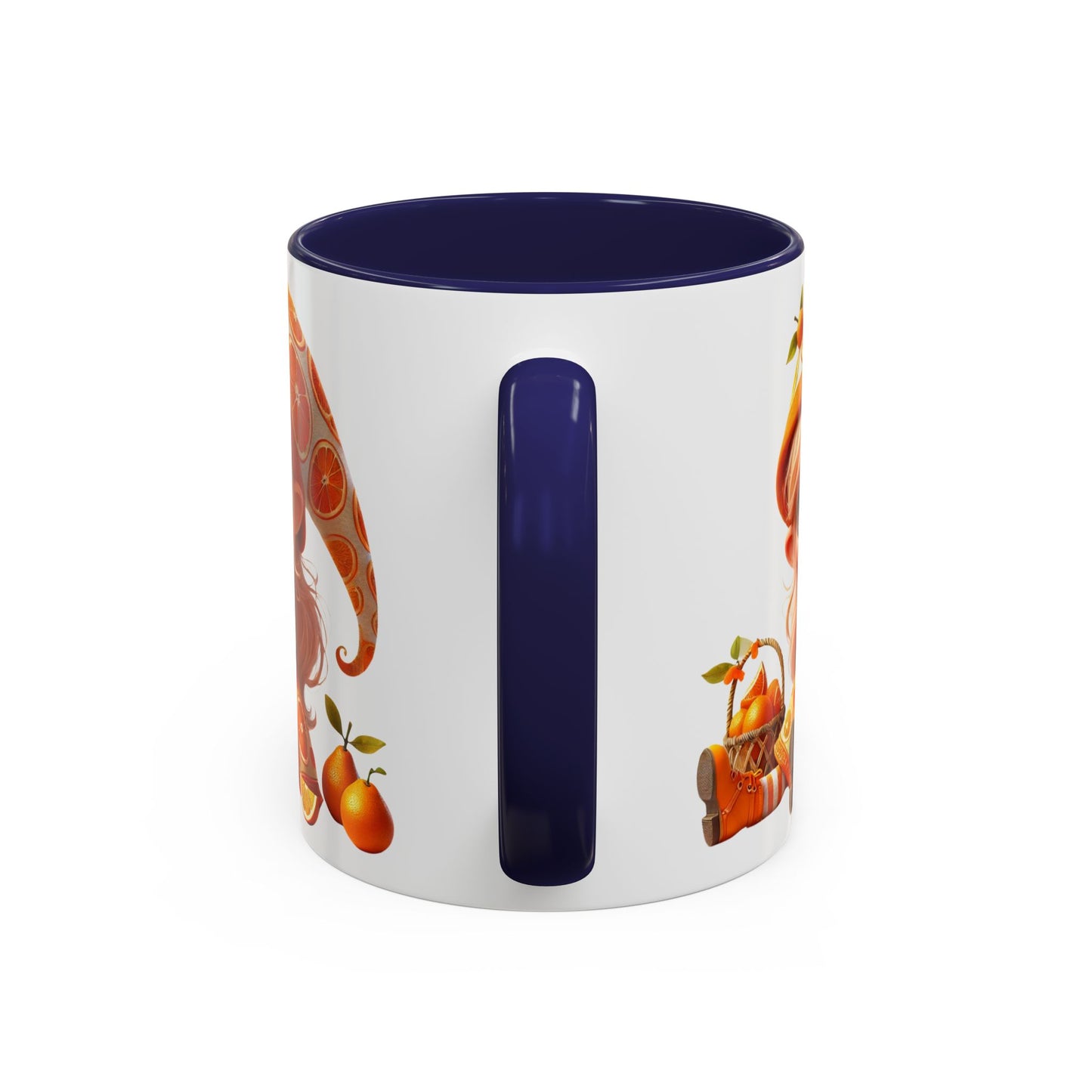 Whimsical Orange-Themed Coffee Mug, Cute Ceramic Cup for Fruit Lovers, Ideal Gift for Halloween, Birthdays, and Orange Enthusiasts