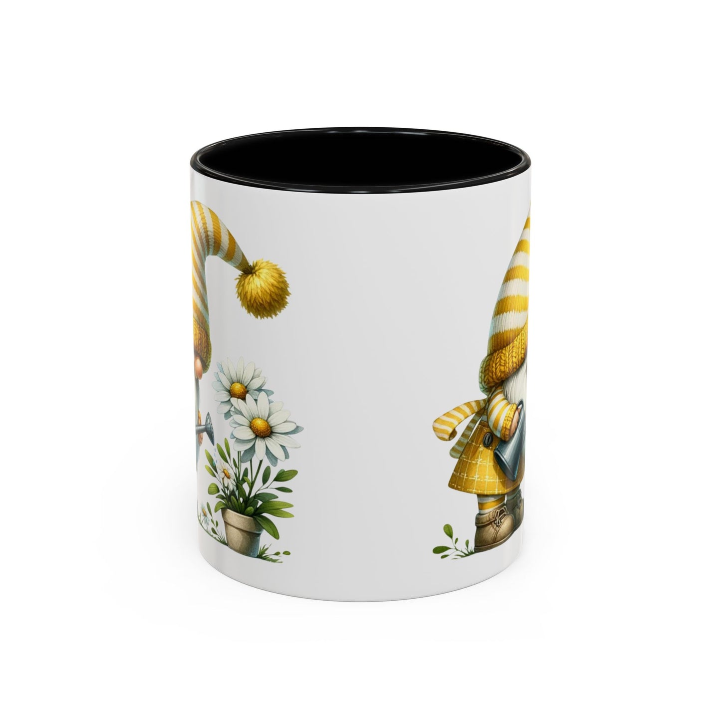 Charming Gnome Accent Coffee Mug, Cute Nature Decor, Garden Lover Gift, Springtime Coffee Cup, Whimsical Kitchenware