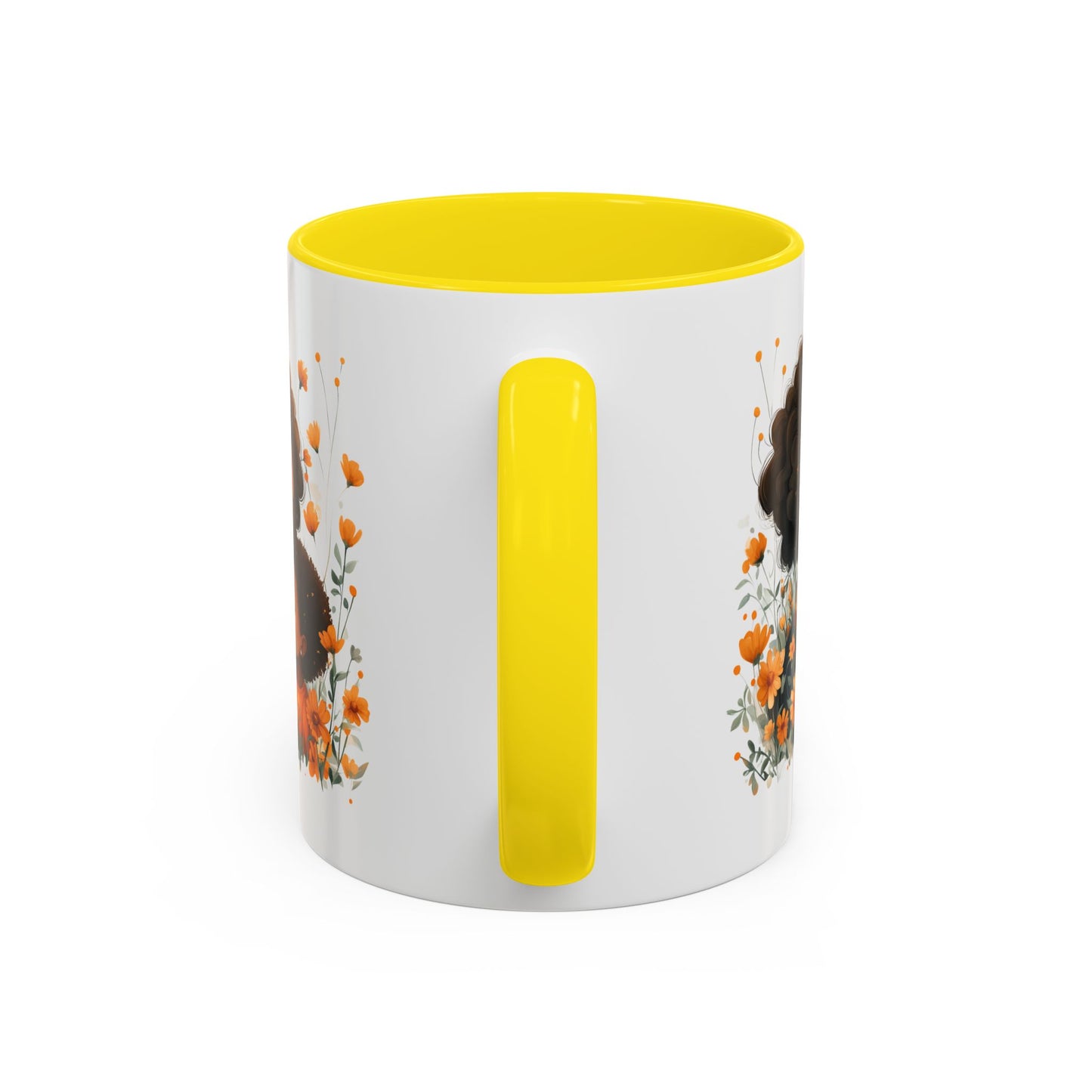 Mom & Child Floral Accent Coffee Mug, Cute Gift for Mother's Day, Spring Decoration, Warm Keepsake, Floral Artwork Mug