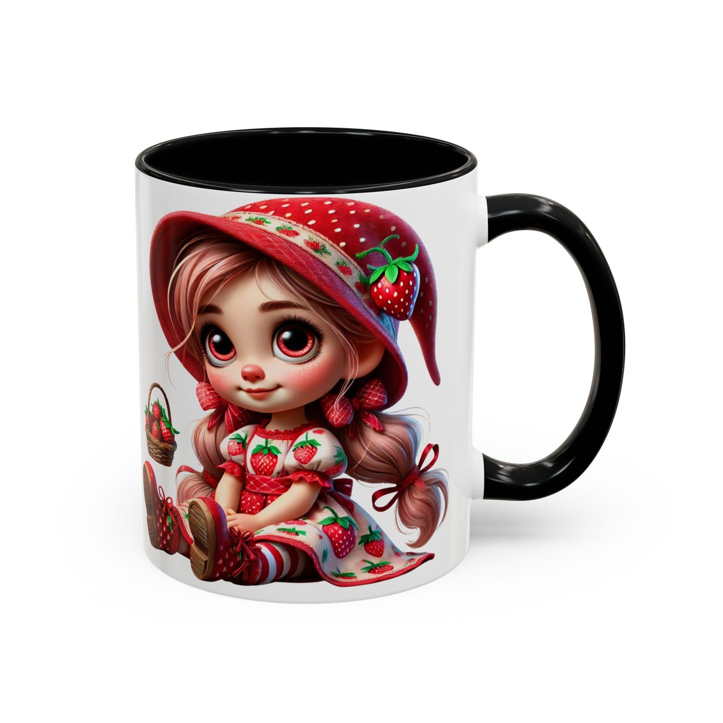 Cute Strawberry Girl Coffee Mug - 11 & 15 oz Accent Mugs for Tea Lovers