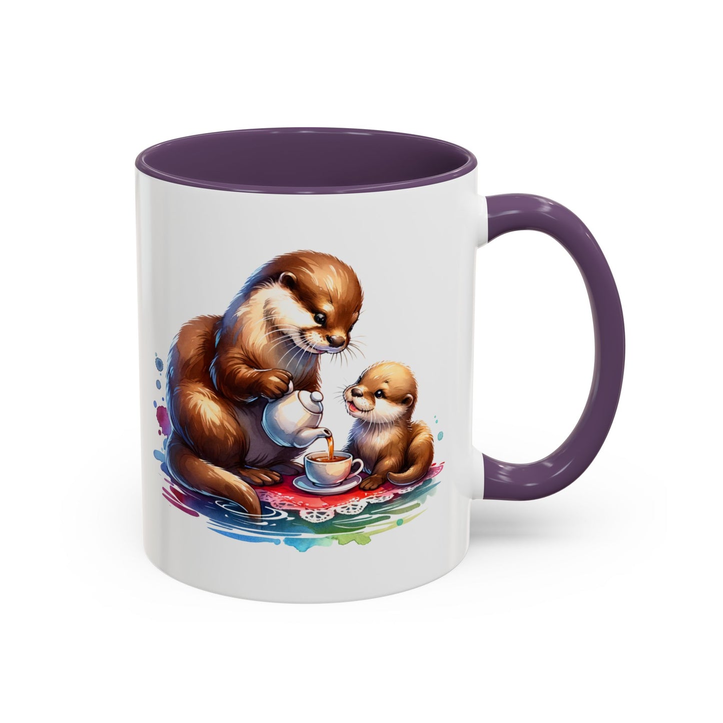 Cute Otter Family Coffee Mug | Animal Lover Gift, Holiday Mug, Tea Cup, Kid's Birthday, Home Decor