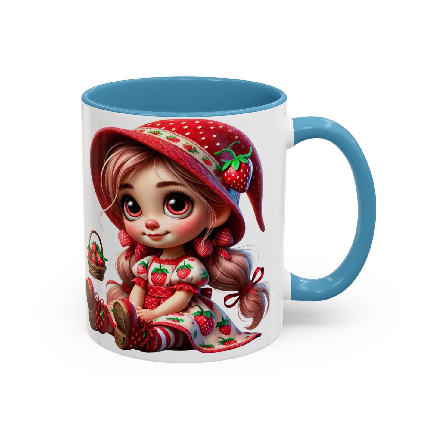 Cute Strawberry Girl Coffee Mug - 11 & 15 oz Accent Mugs for Tea Lovers