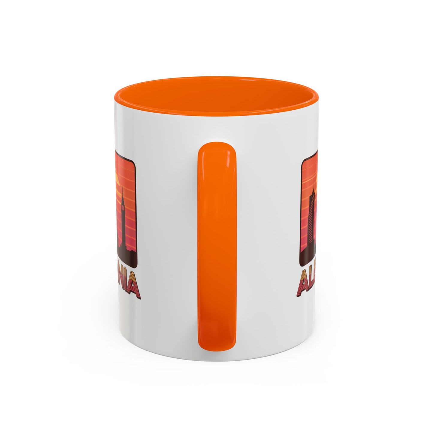 Albania Sunrise Accent Coffee Mug | Retro Travel Mug | Gift for Coffee Lovers | Unique Home Decor | Custom Souvenir for Albania Enthusiasts