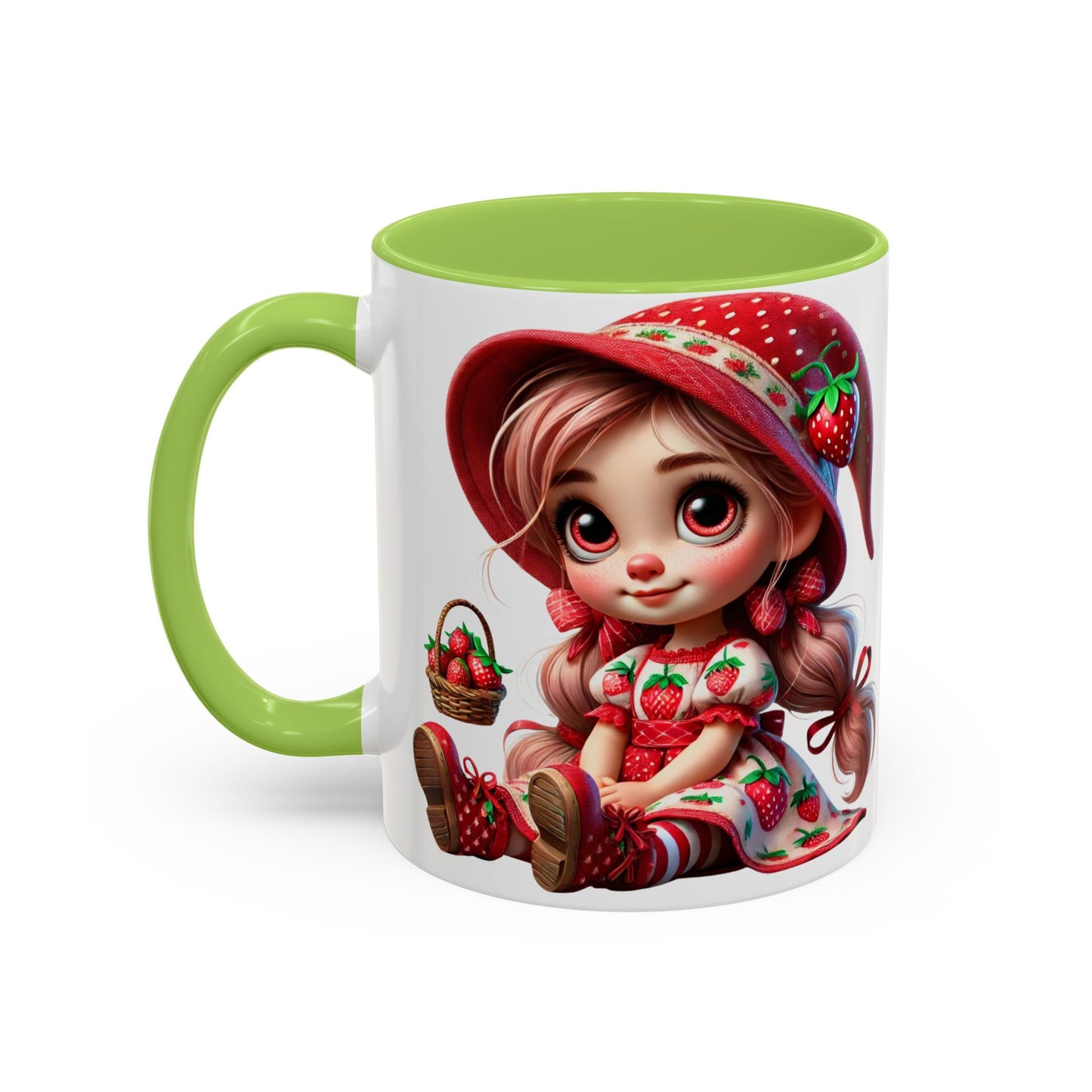 Cute Strawberry Girl Coffee Mug - 11 & 15 oz Accent Mugs for Tea Lovers