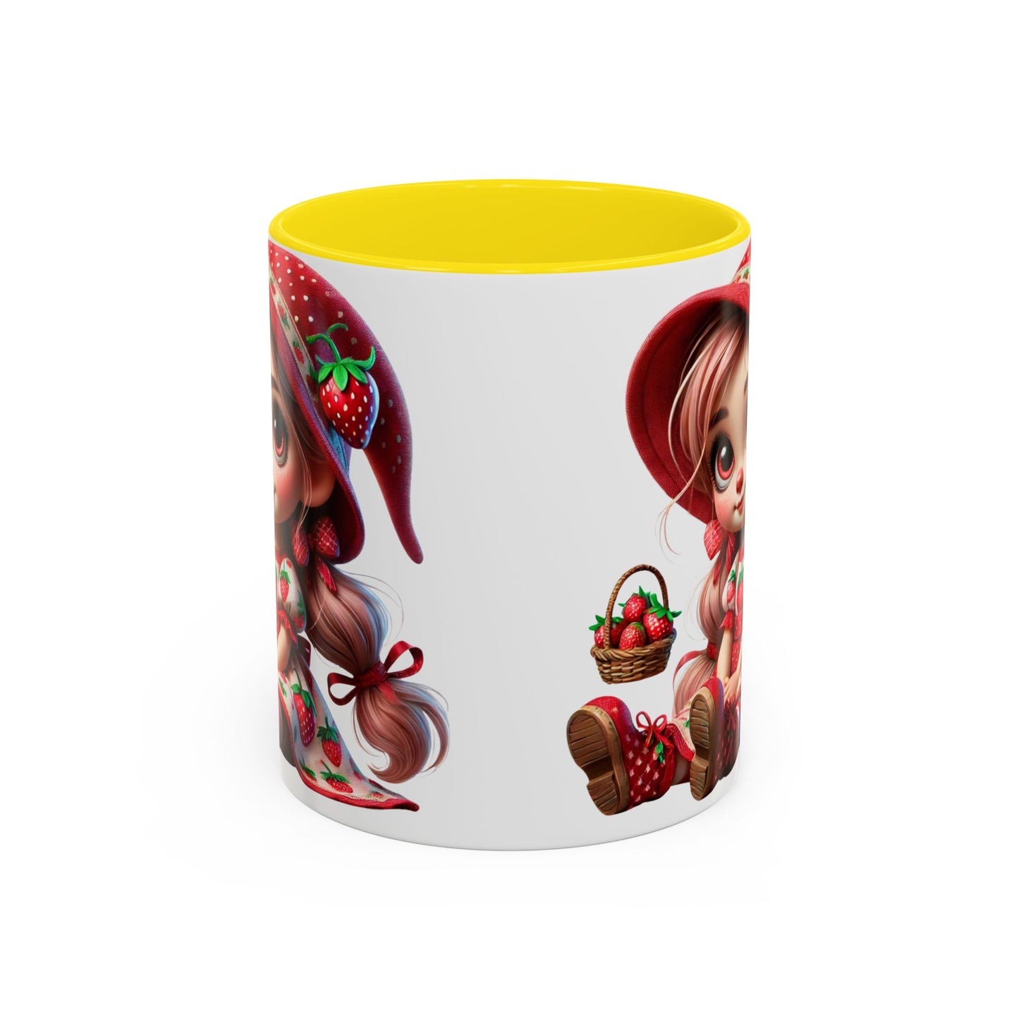 Cute Strawberry Girl Coffee Mug - 11 & 15 oz Accent Mugs for Tea Lovers