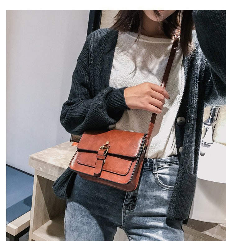 Vintage Women Flap Fashion Casual Leather Shoulder Bag