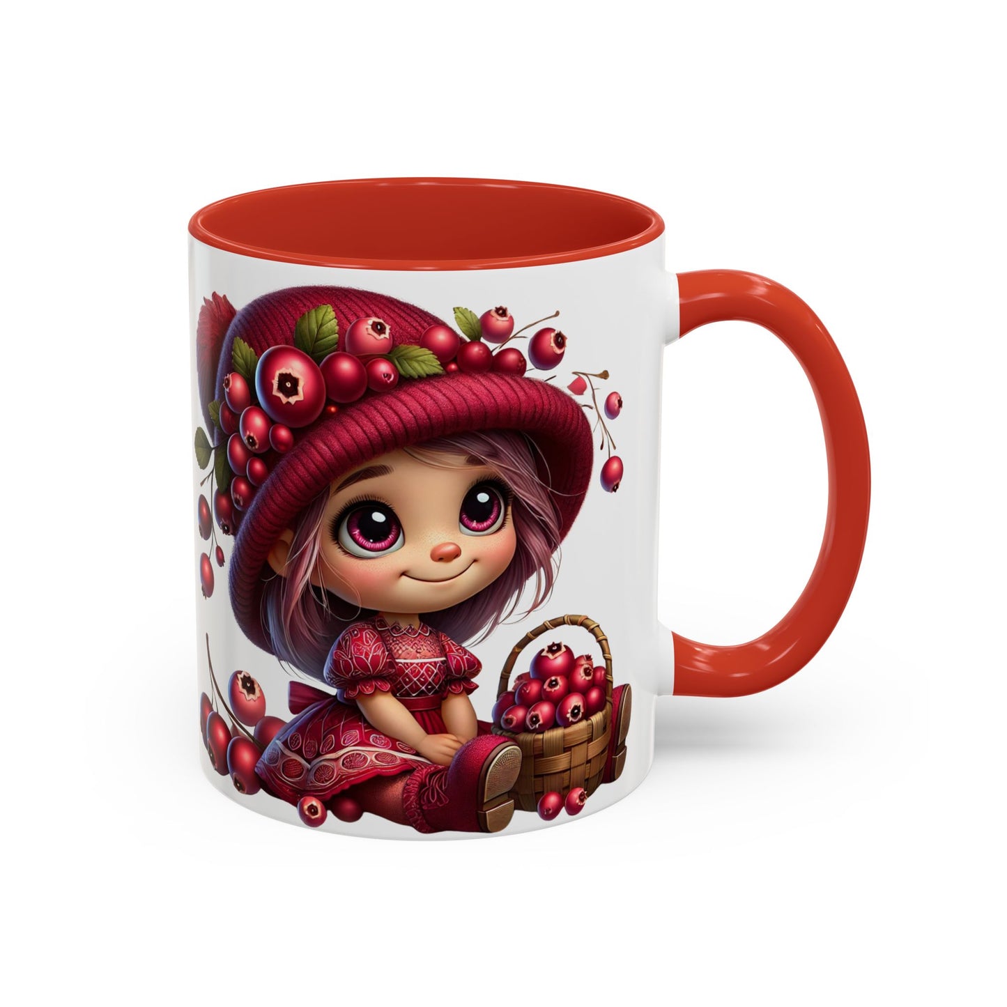 Whimsical Berry Girl Coffee Mug - Cute 11oz & 15oz Designs