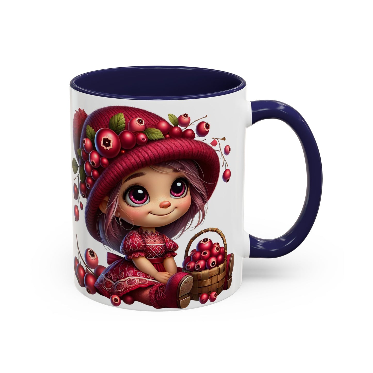 Whimsical Berry Girl Coffee Mug - Cute 11oz & 15oz Designs