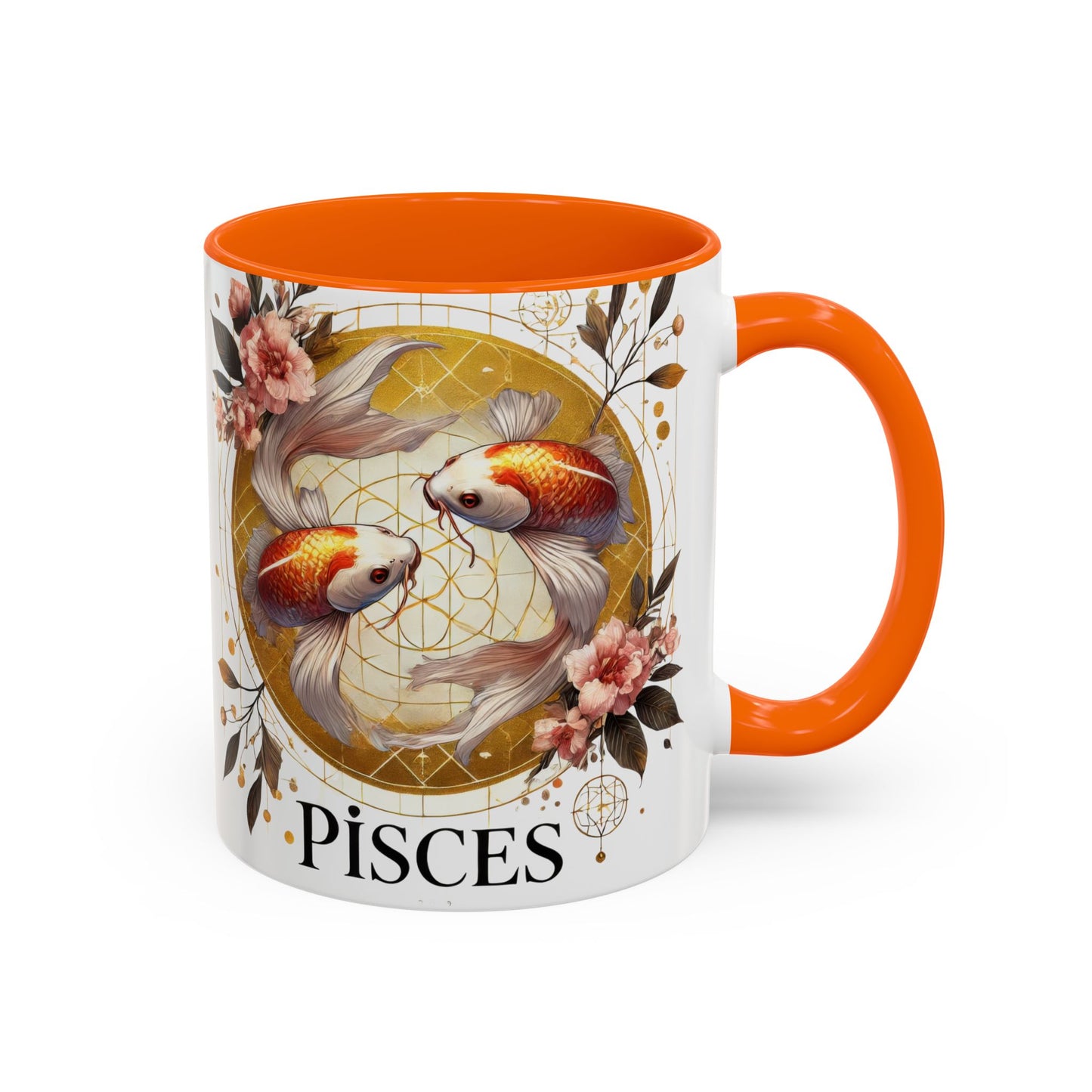 Pisces Goldfish Accent Coffee Mug – Zodiac Astrology Gift for Fish Lovers