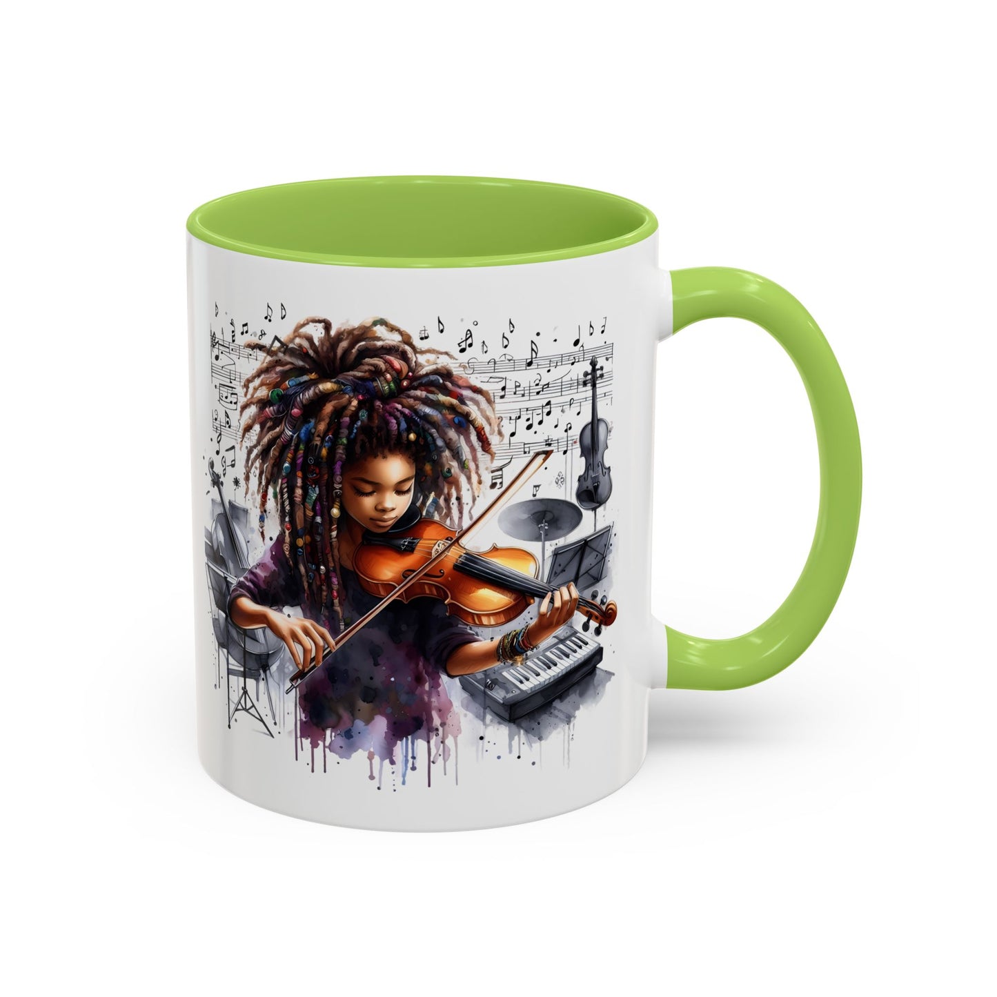 Musical Accent Coffee Mug, Music Lover Gift, Black and White Mug, Jazz Theme Mug, Artist Appreciation