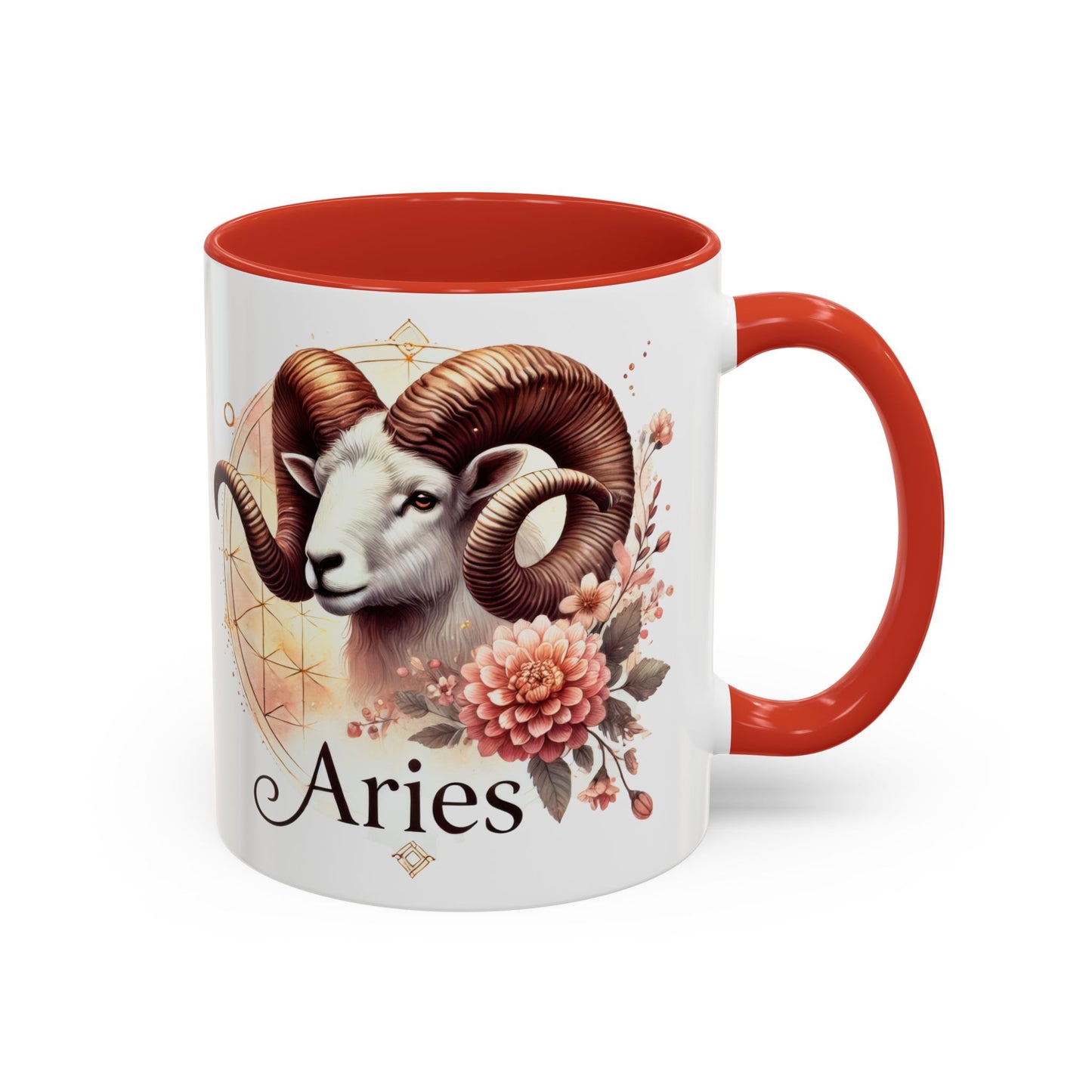 Aries Zodiac Coffee Mug - Astrological Floral Design - Perfect Gift for Astrology Lovers