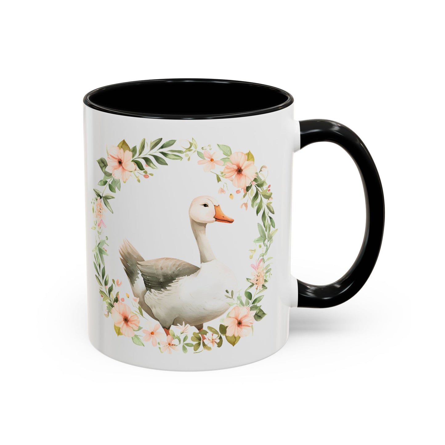 Floral Goose Accent Coffee Mug | Nature Lover Gift, Home Decor, Coffee Lover, Office Mug, Mother's Day Gift