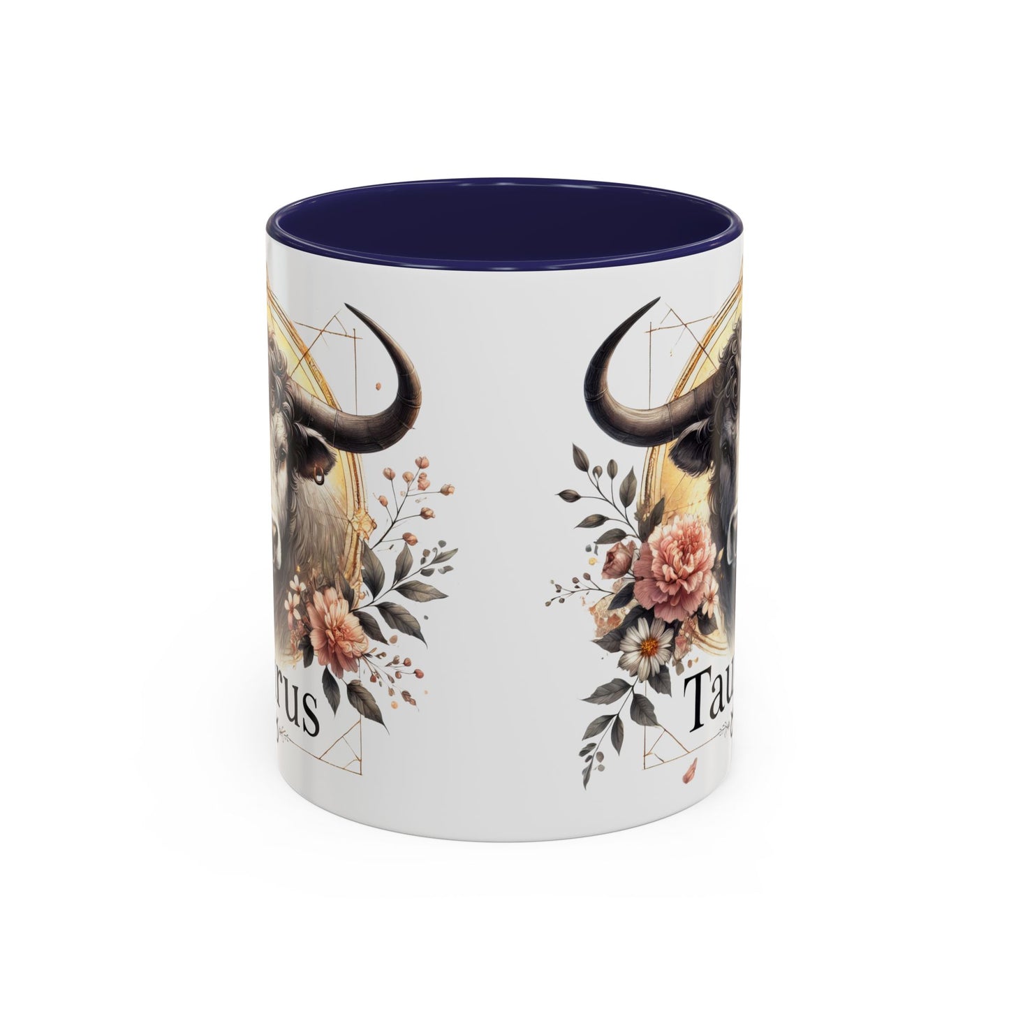 Taurus Floral Accent Coffee Mug | Astrology Gift for Taurus Fans | Office, Birthday, Zodiac Decor, Personalized Mug, Home & Kitchen