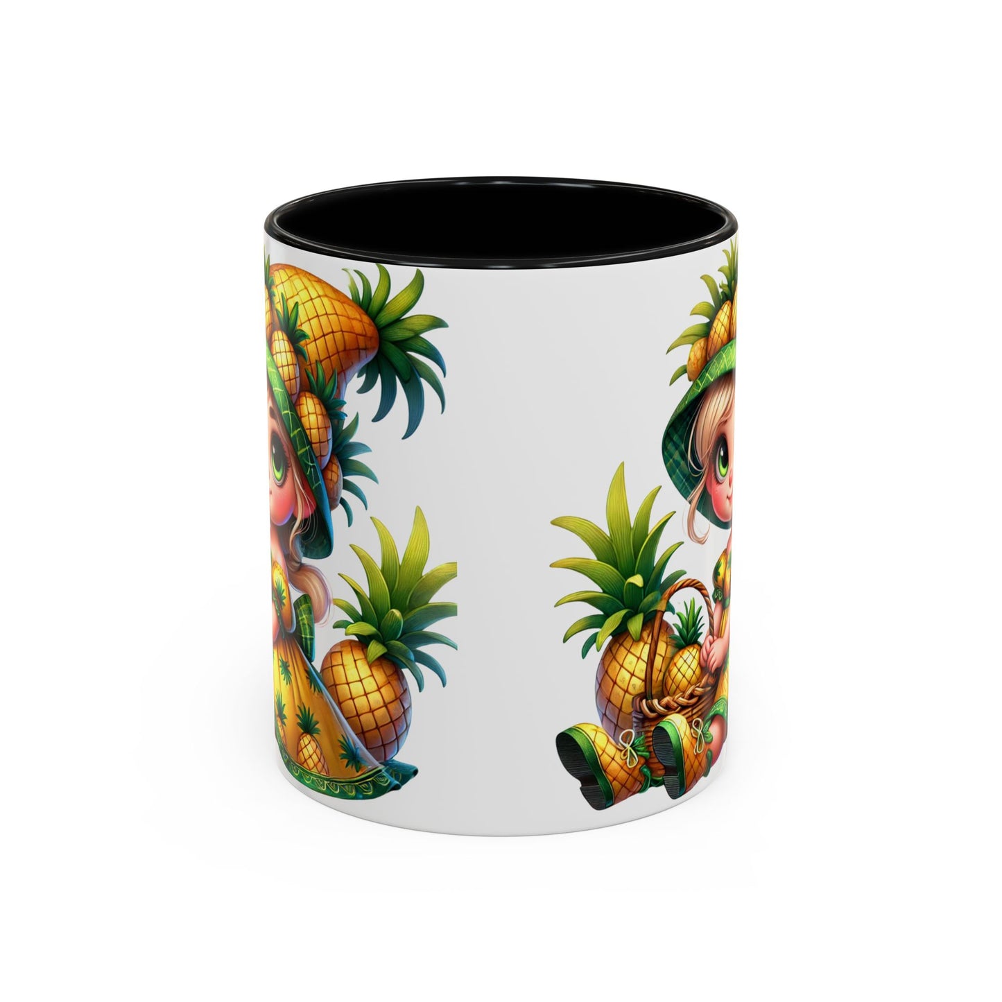 Pineapple Paradise Accent Coffee Mug - Cute Tropical Design, 11oz & 15oz