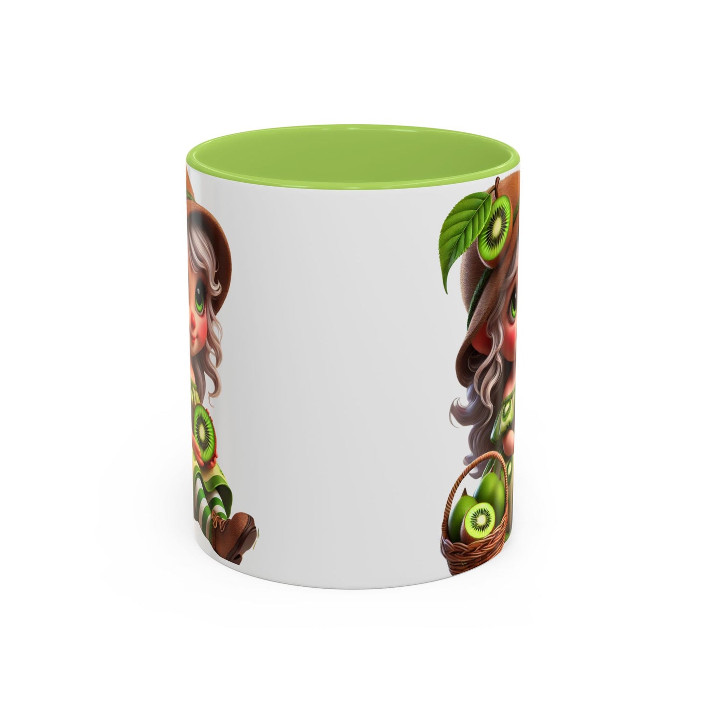 Whimsical Kiwi Accent Coffee Mug - Adorable Greenery Design for Nature Lovers