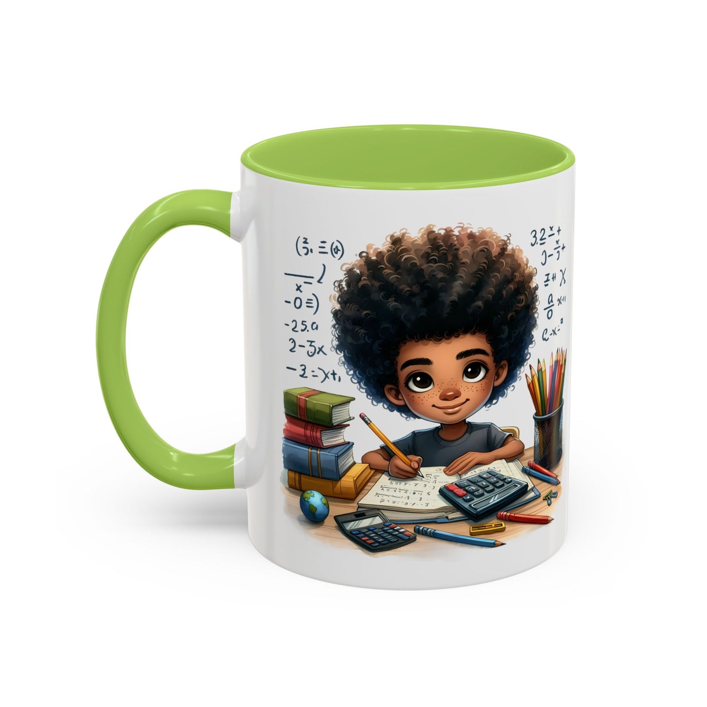 Cute Academic Accent Coffee Mug - Fun Mug for Students, Personalized Teacher Gift, Unique Gift for Scholars, Black Mug with Artwork