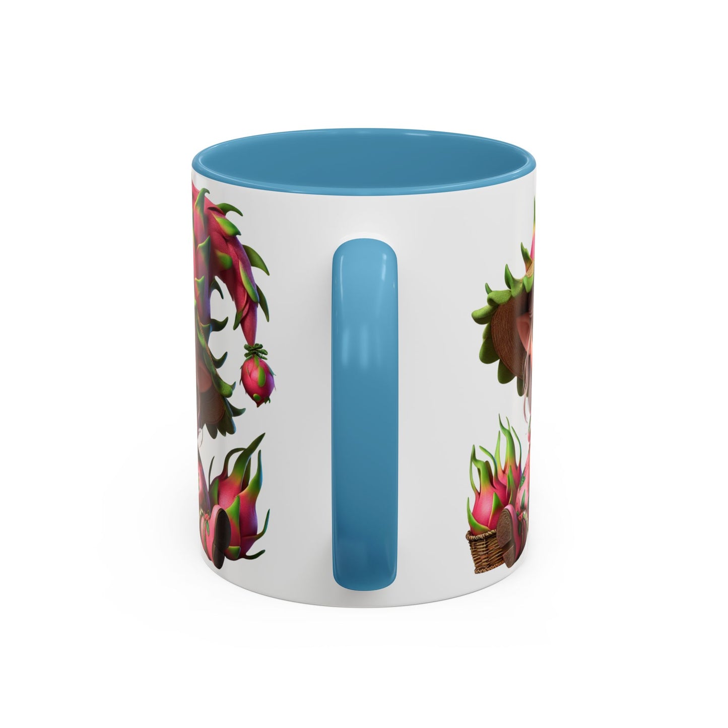 Whimsical Dragon Fruit Character Coffee Mug - Perfect for Plant Lovers & Fantasy Fans