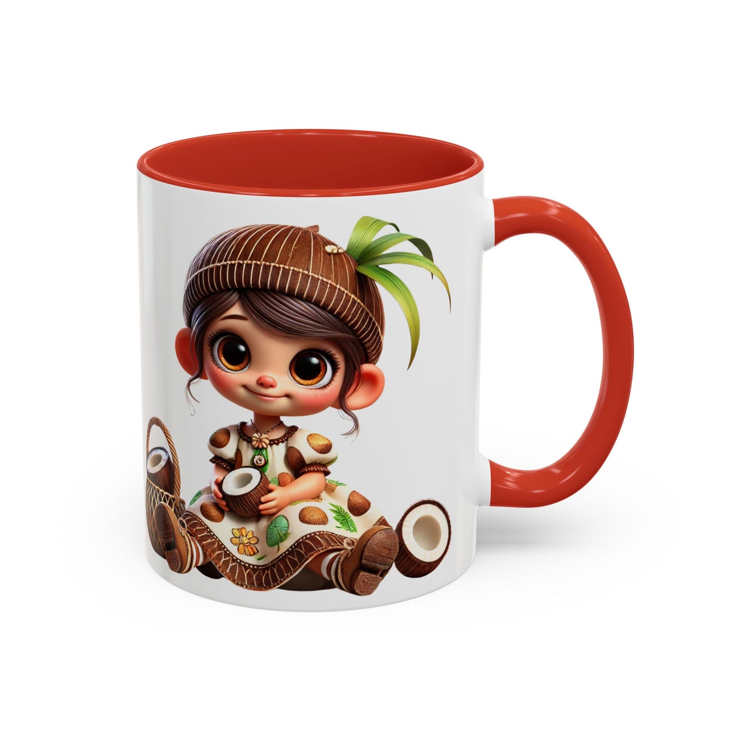 Whimsical Coconut Character Coffee Mug - 11oz & 15oz