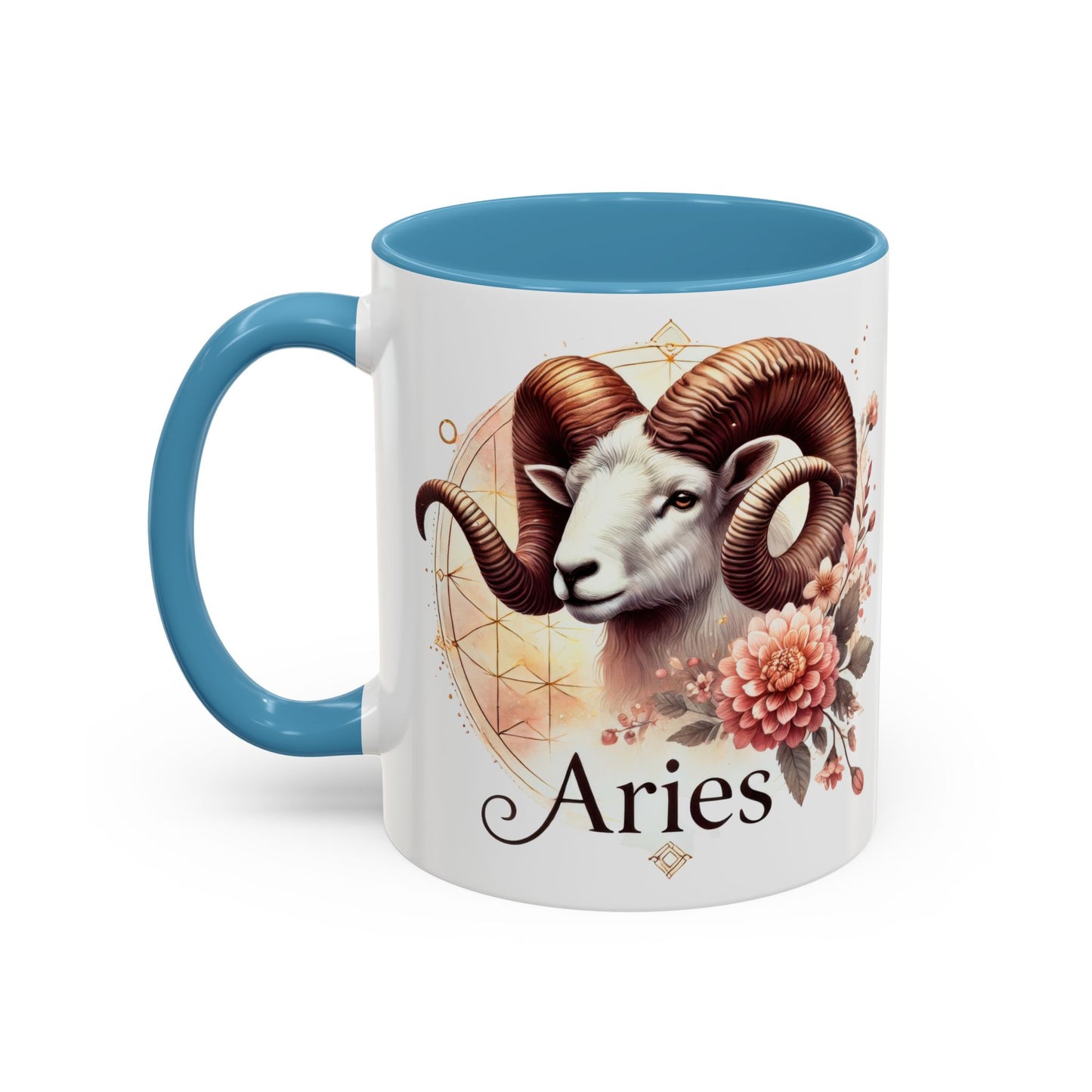 Aries Zodiac Coffee Mug - Astrological Floral Design - Perfect Gift for Astrology Lovers